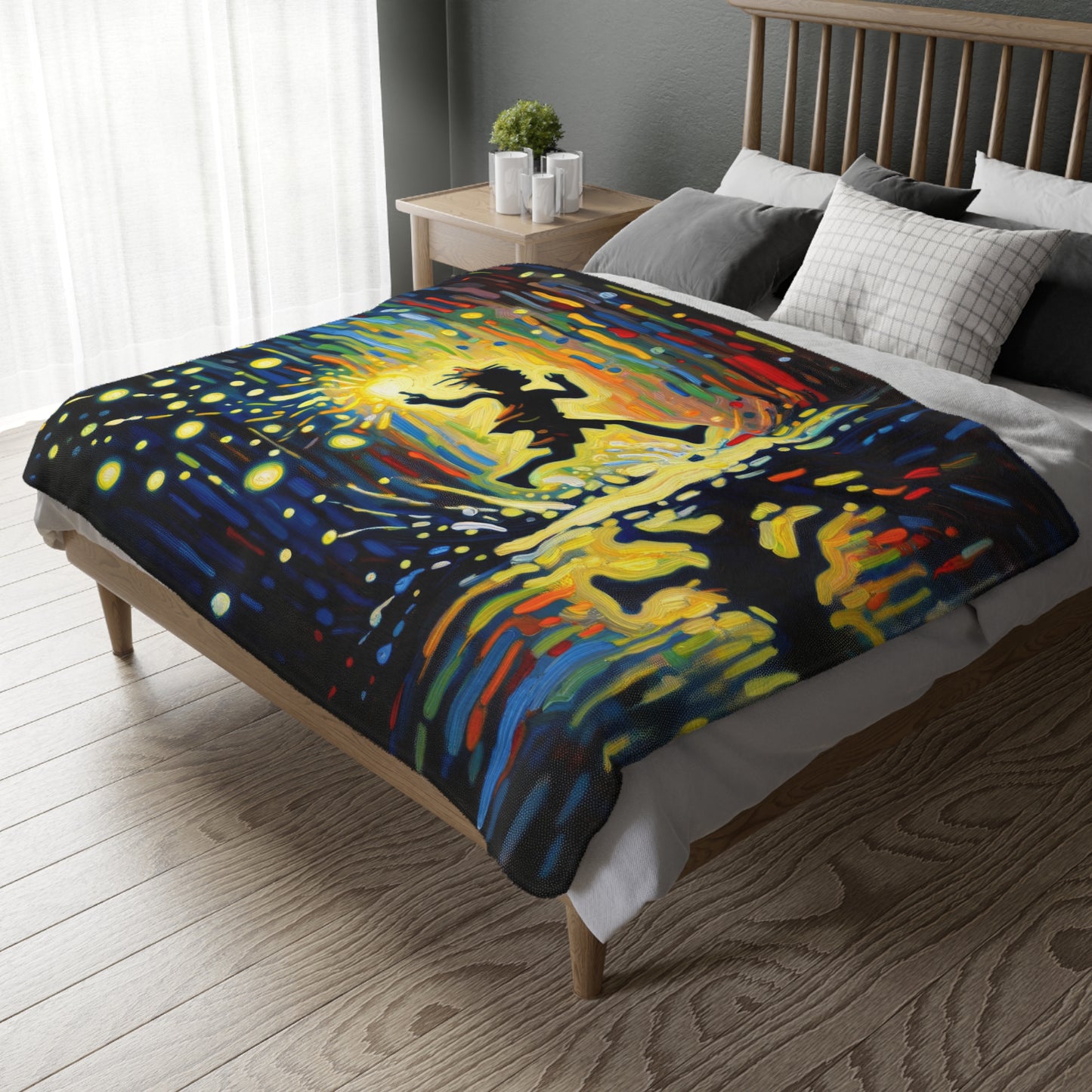 Child Firefly Chase Velveteen Microfiber Blanket (Two-sided print)