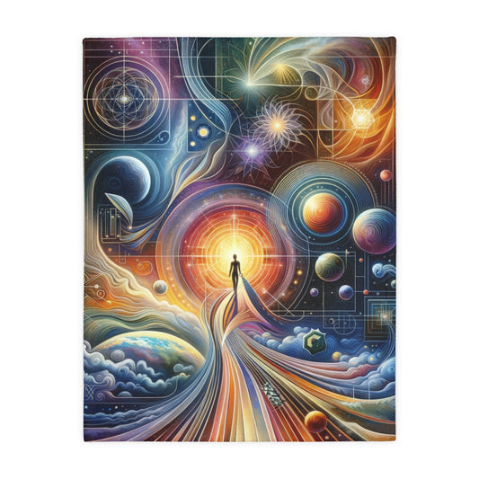 Unified Cosmic Alignment Velveteen Microfiber Blanket (Two-sided print)