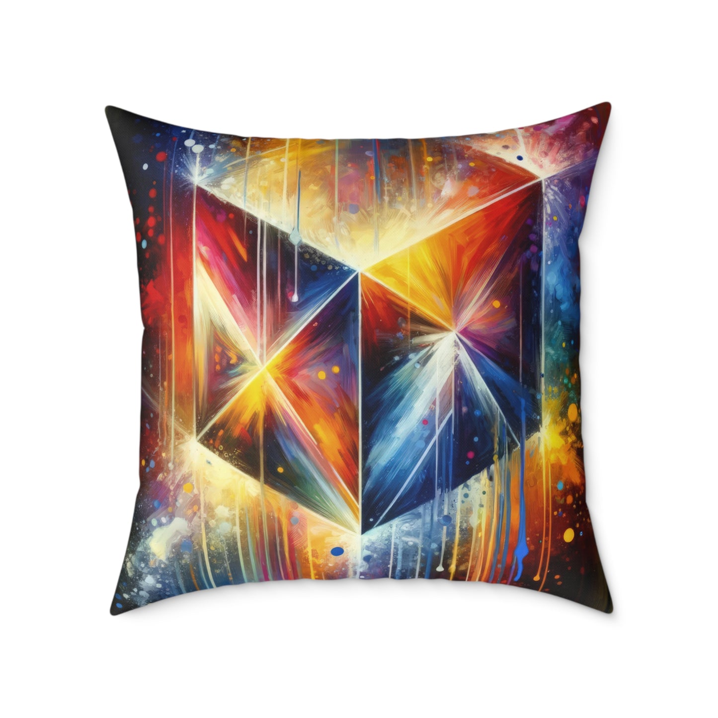 Prismatic Light Spectrum Spun Polyester Pillow