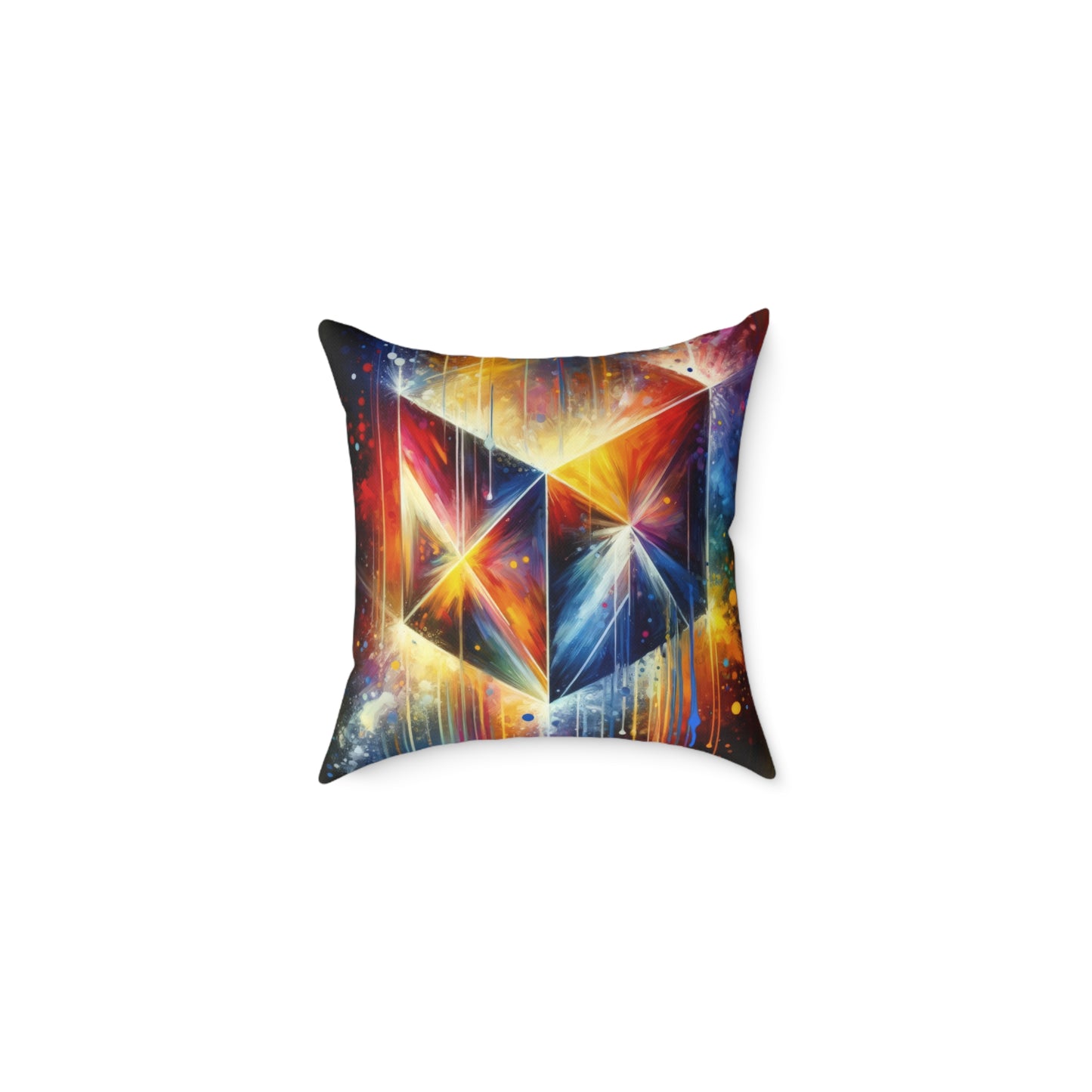 Prismatic Light Spectrum Spun Polyester Pillow