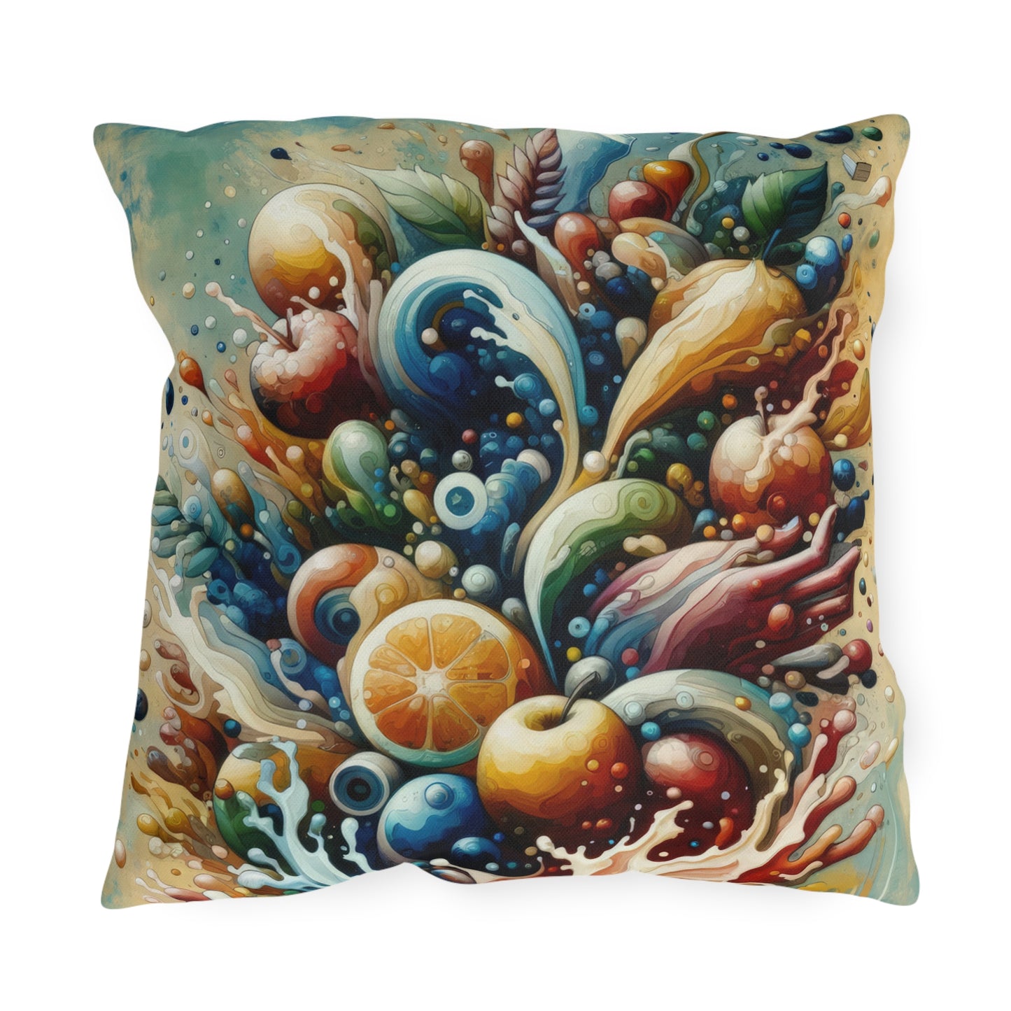 Nourishing Tachism Symphony Outdoor Pillows