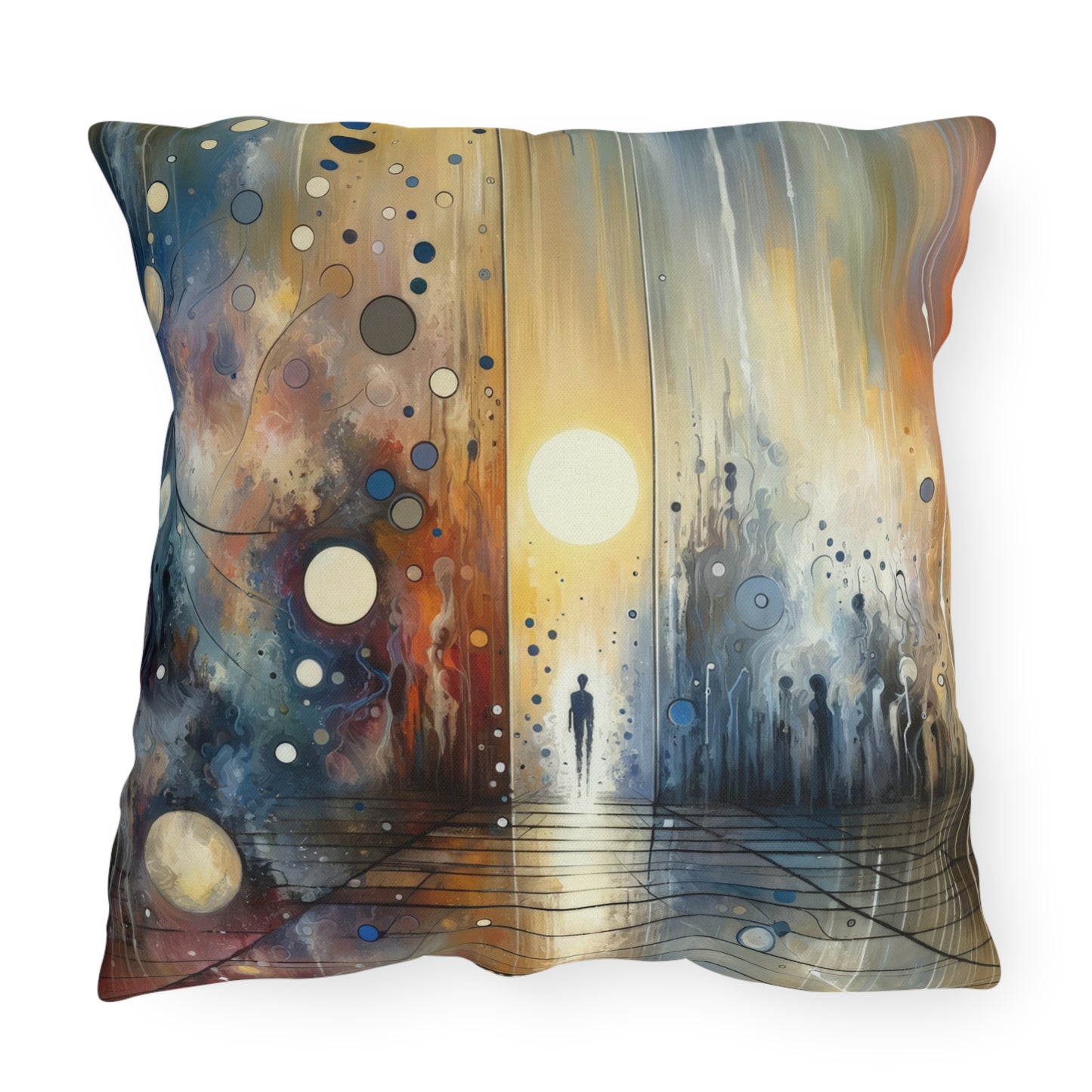 Stillness Transition Abstract Outdoor Pillows