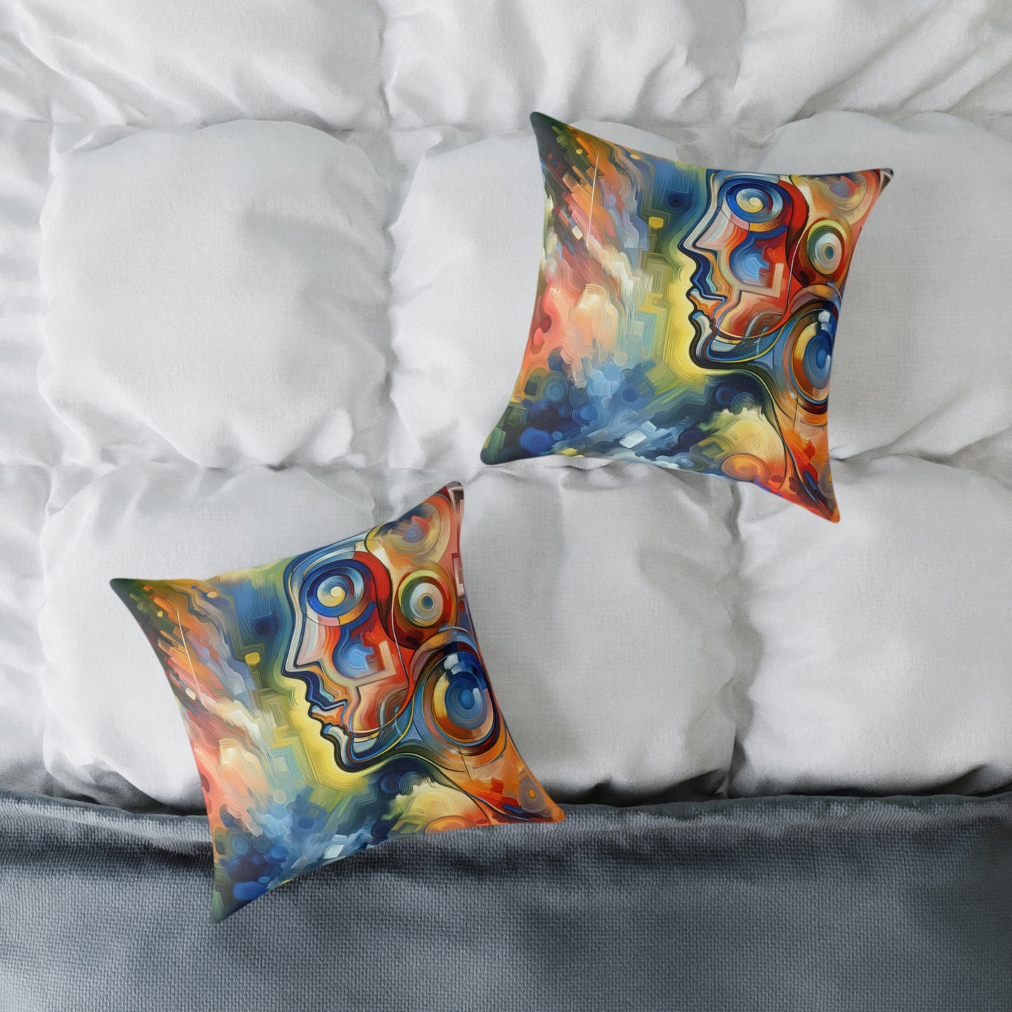 Emotional Perception Abstract Spun Polyester Pillow