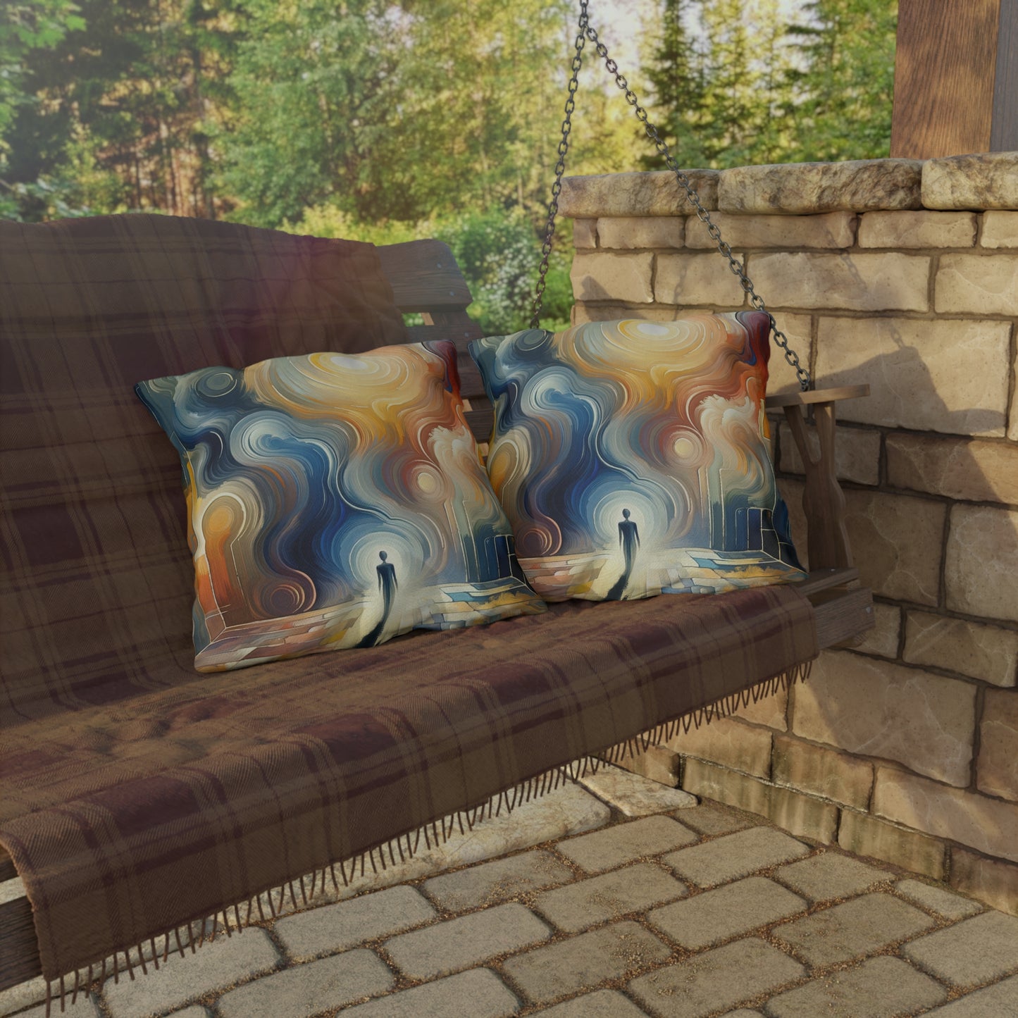 Spiritual Tranquil Sanctuary Outdoor Pillows