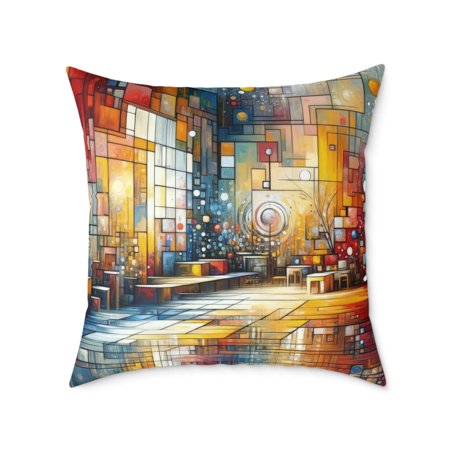 Reflective Habitation Art Spun Polyester Pillow