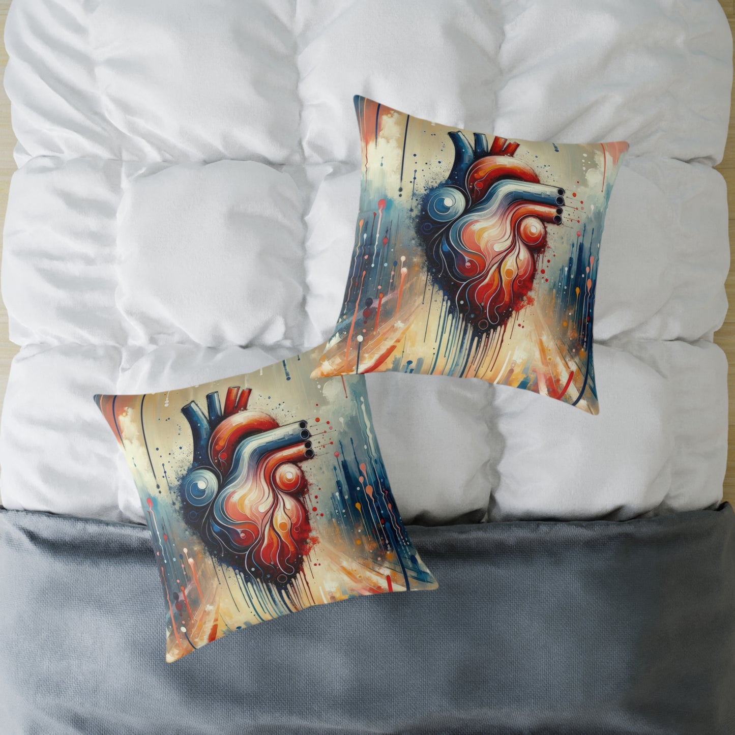 Rhythmic Heart Harmony Spun Polyester Pillow
