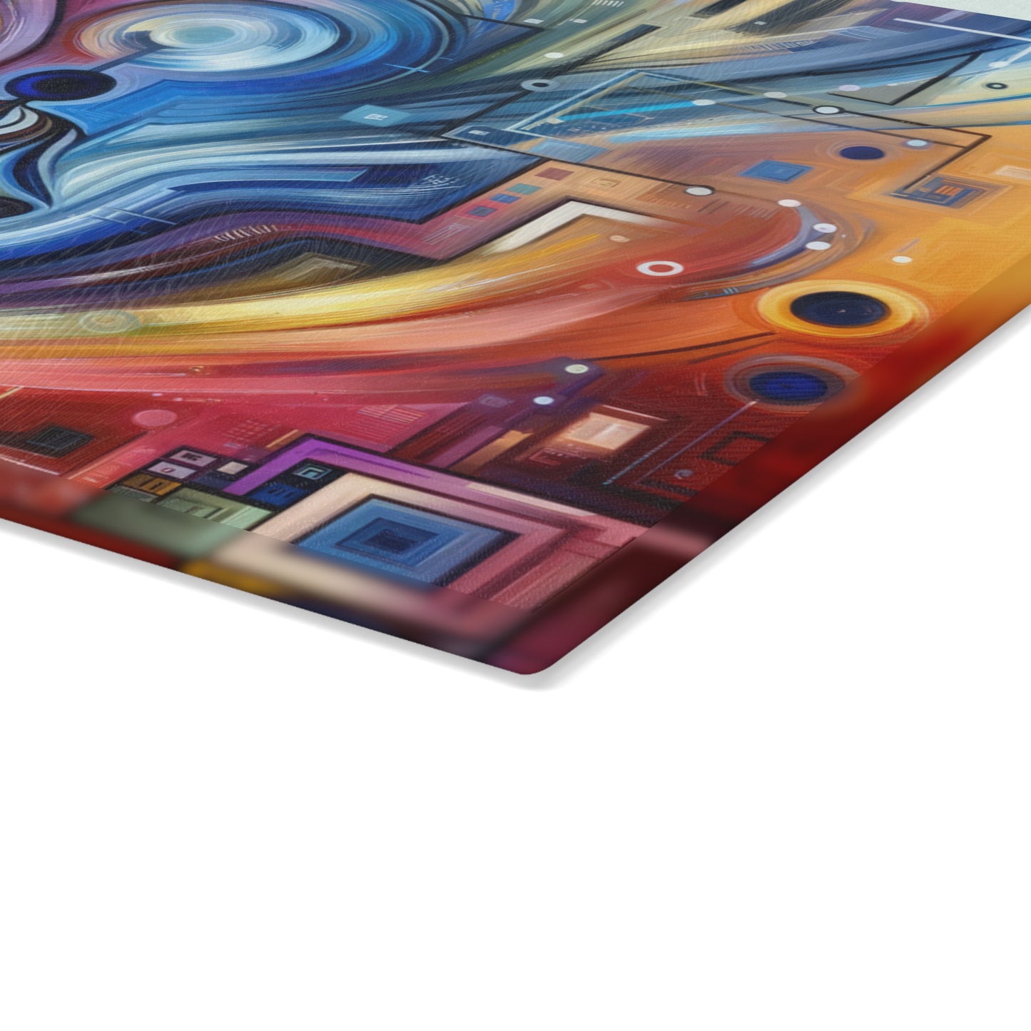 Digital Mindfulness Abstract Glass Cutting Board