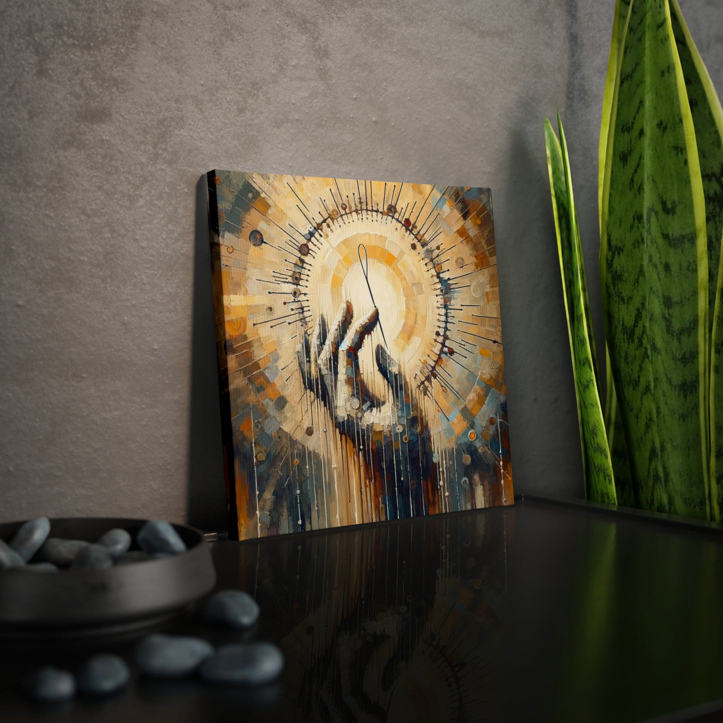 Sovereign Reflective Tachism Canvas Photo Tile