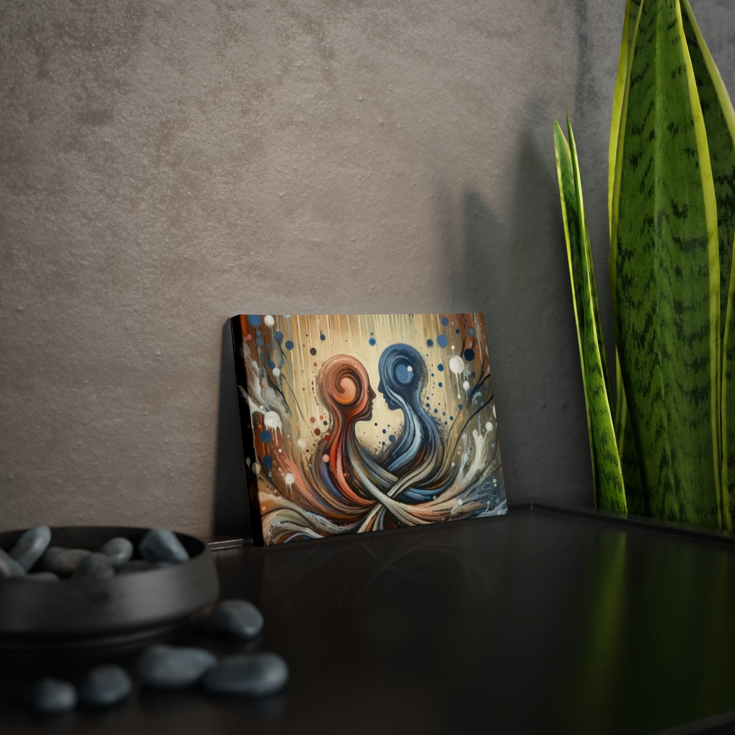 Empathic Connection Tachism Canvas Photo Tile