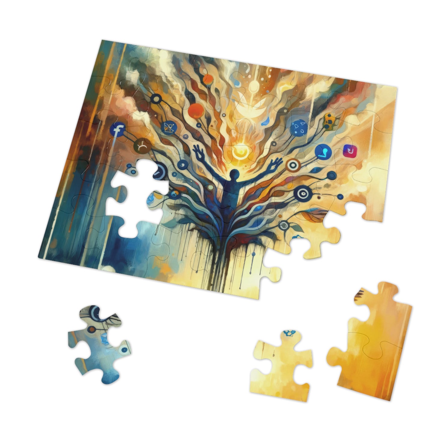Reflective Digital Meditation Jigsaw Puzzle (30, 110, 252, 500,1000-Piece)