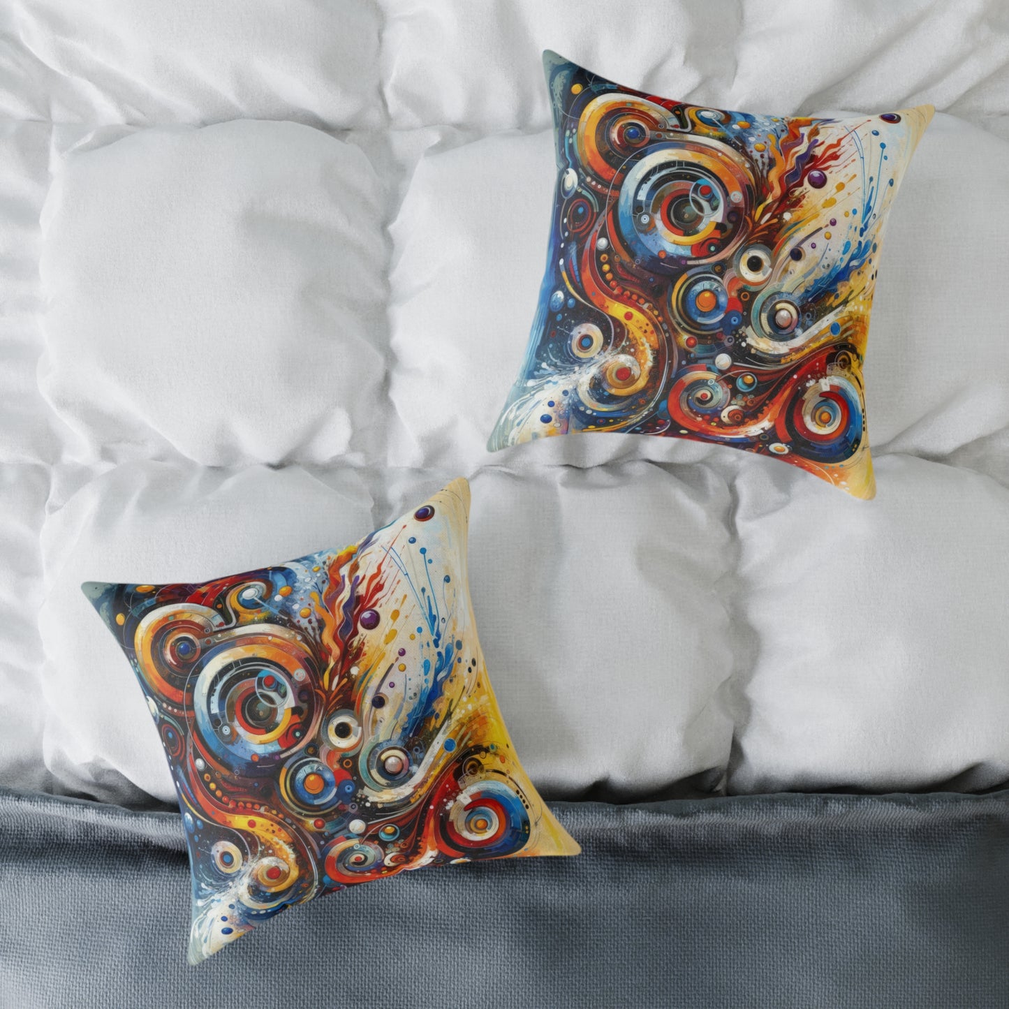 Harmonic Abstract Synergy Spun Polyester Pillow