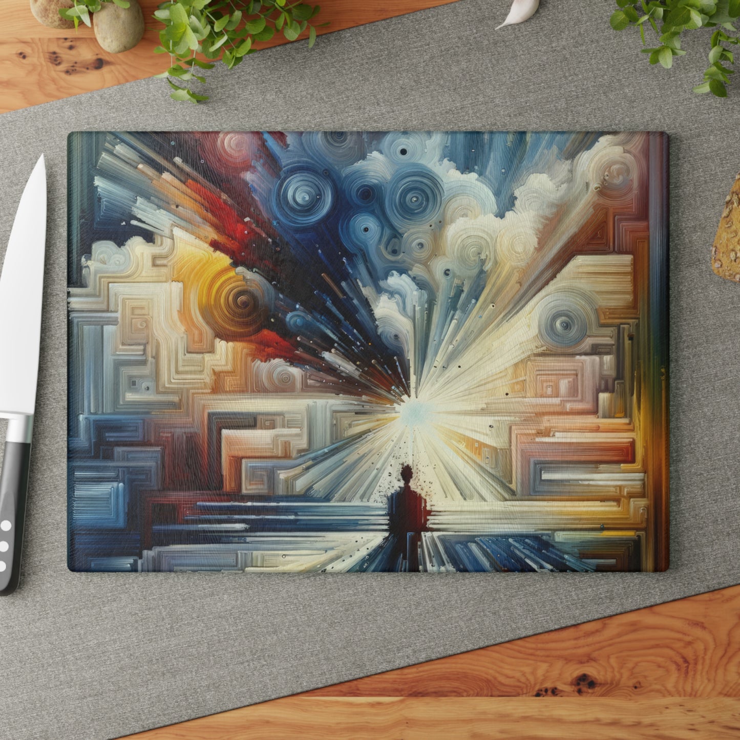 Memory Labyrinth Focus Glass Cutting Board