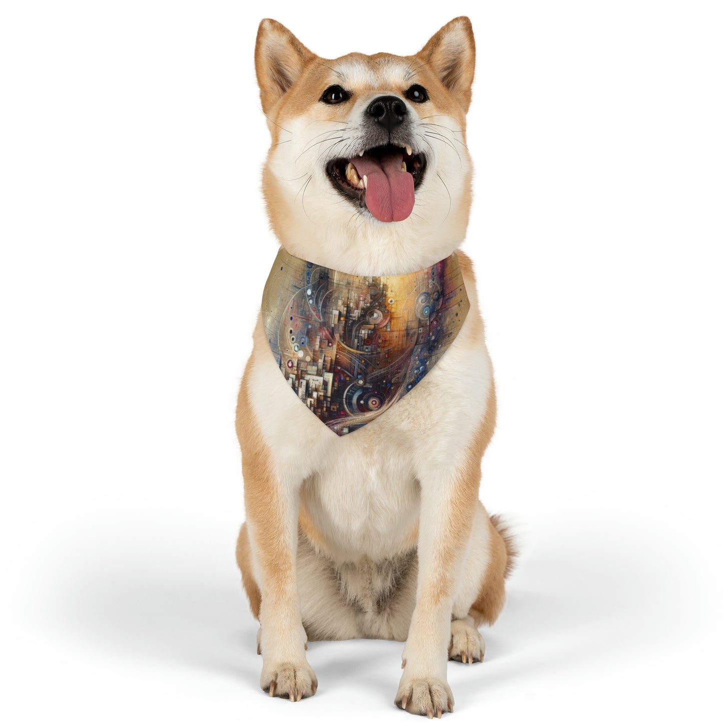 Digital Rhythmic Architecture Pet Bandana Collar