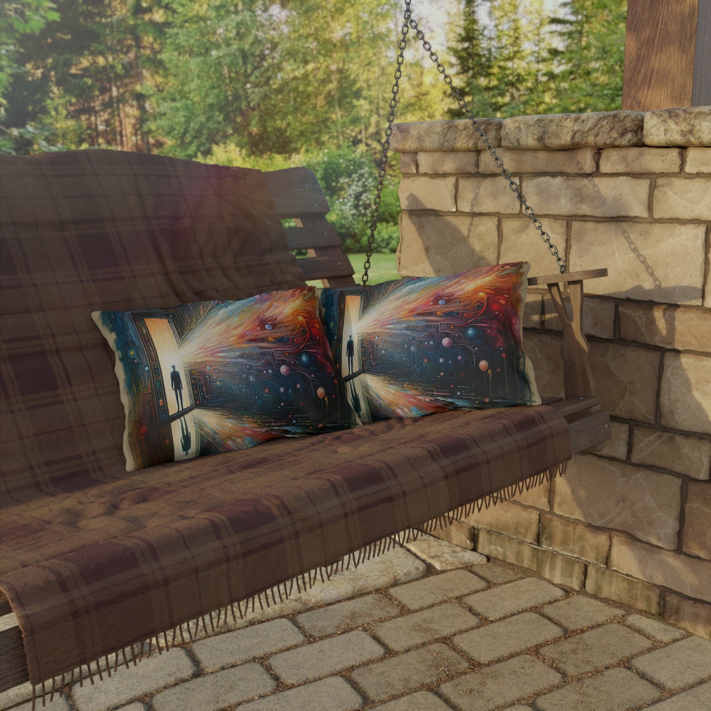 Mirror Wholeness Tachism Outdoor Pillows