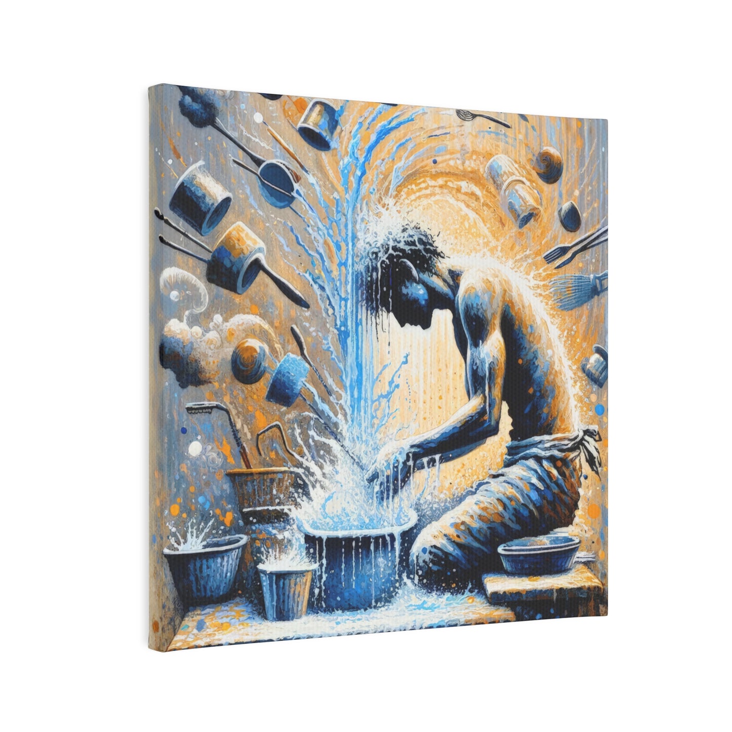Meditative Kinetic Tachism Canvas Photo Tile