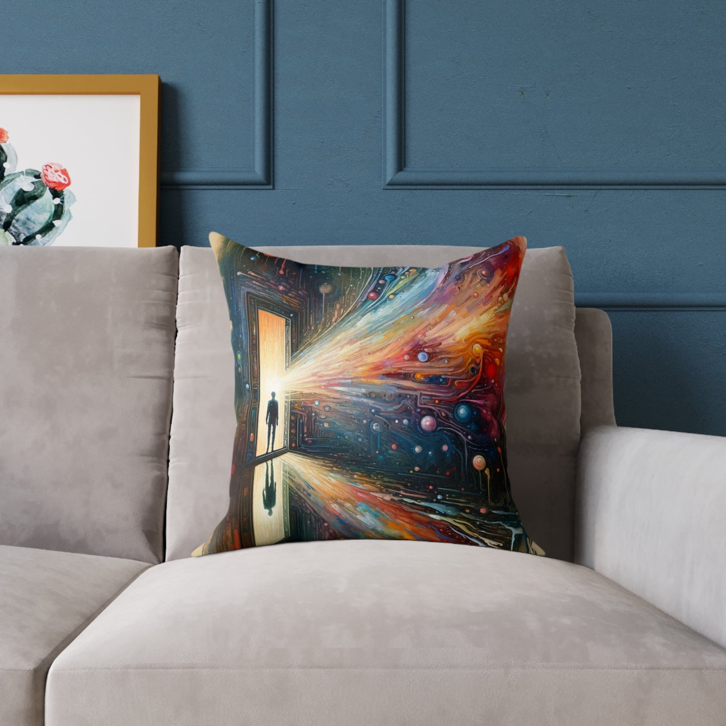 Mirror Wholeness Tachism Spun Polyester Pillow