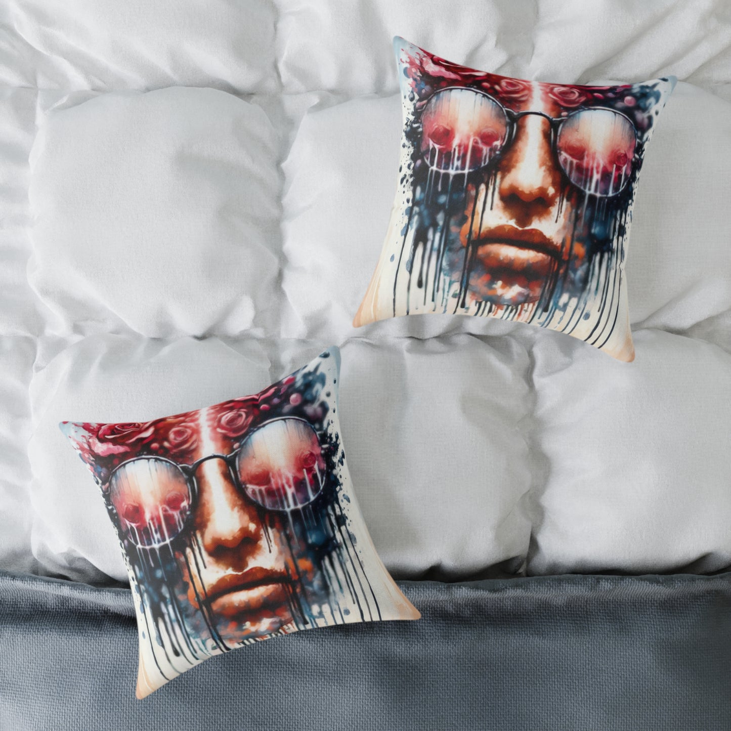 Perception Cleansing Tachism Spun Polyester Pillow