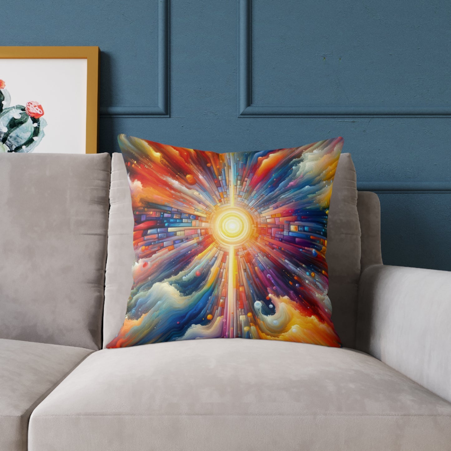 Kaleidoscopic Tachism Breath Spun Polyester Pillow