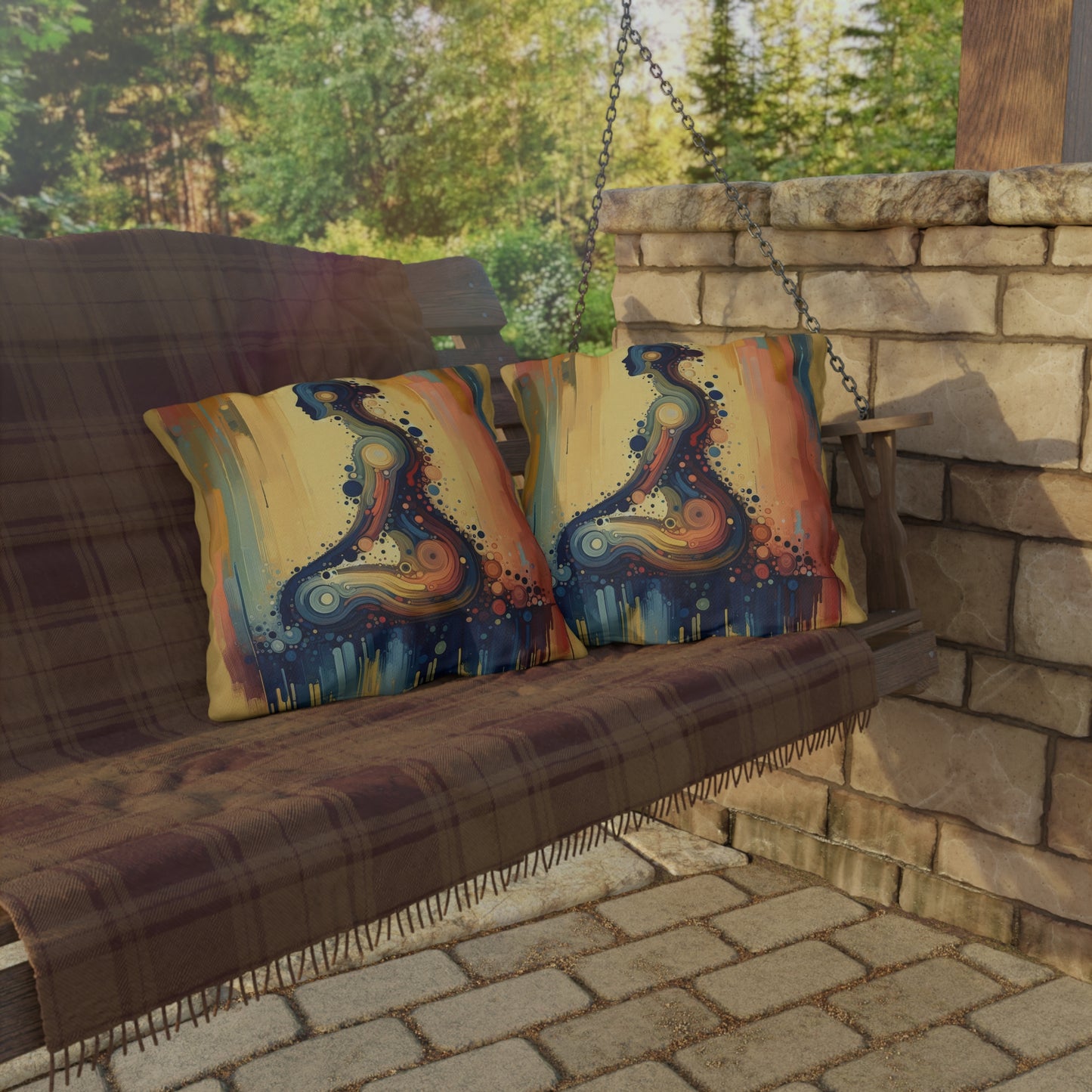 Patience Essence Tachism Outdoor Pillows