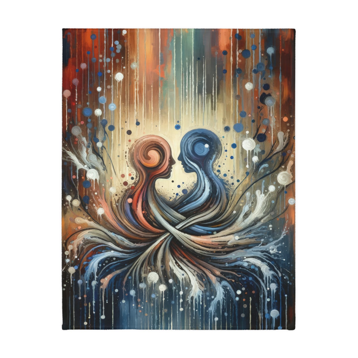 Empathic Connection Tachism Velveteen Microfiber Blanket (Two-sided print)