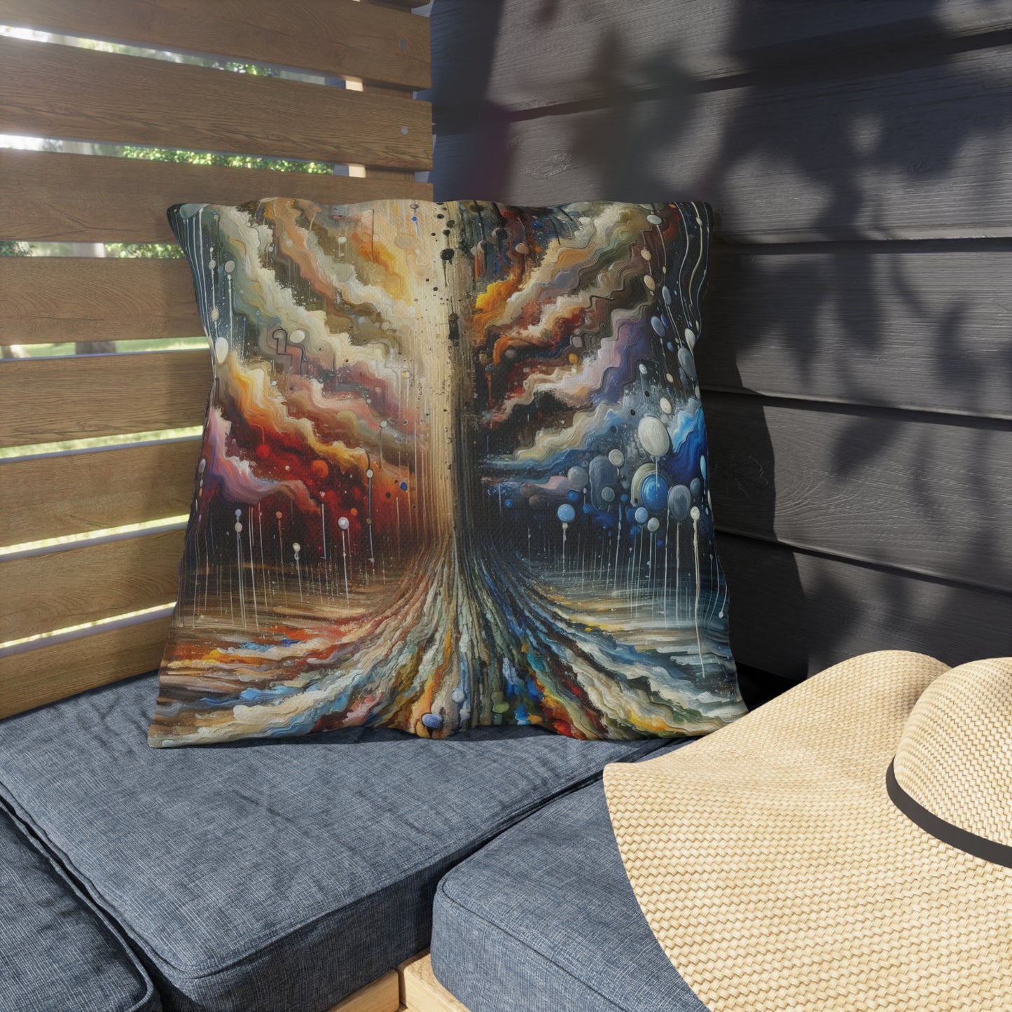 Linguistic Resonance Cascade Outdoor Pillows