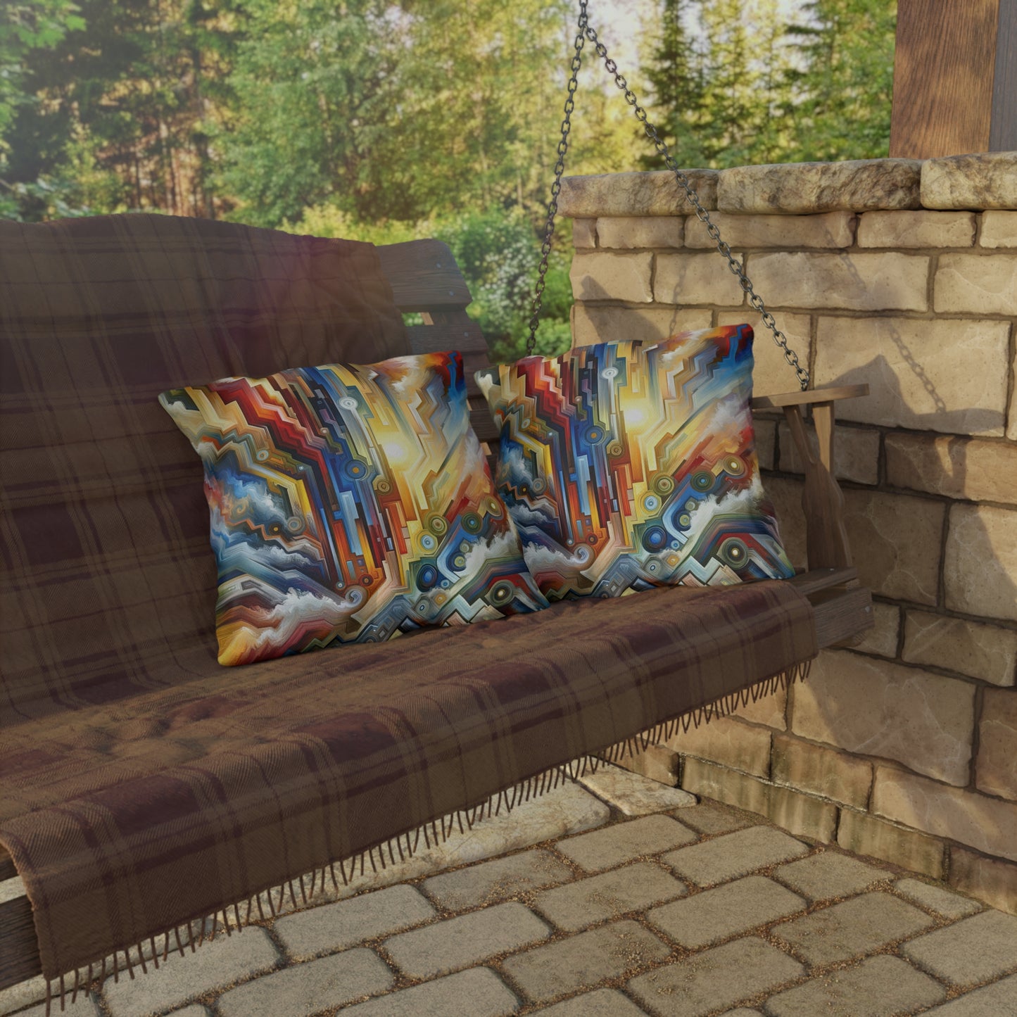Unity Abstract Vibrancy Outdoor Pillows