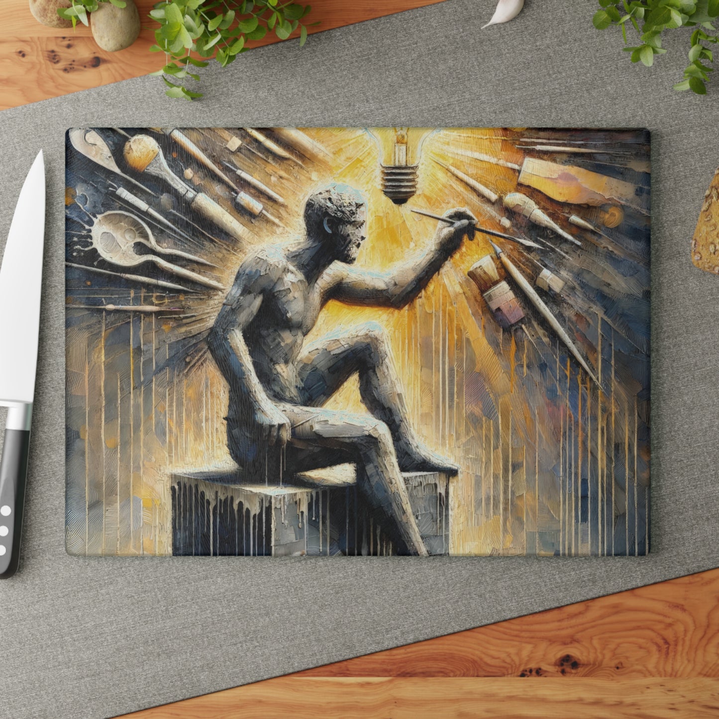 Idea Sculptor Genesis Glass Cutting Board