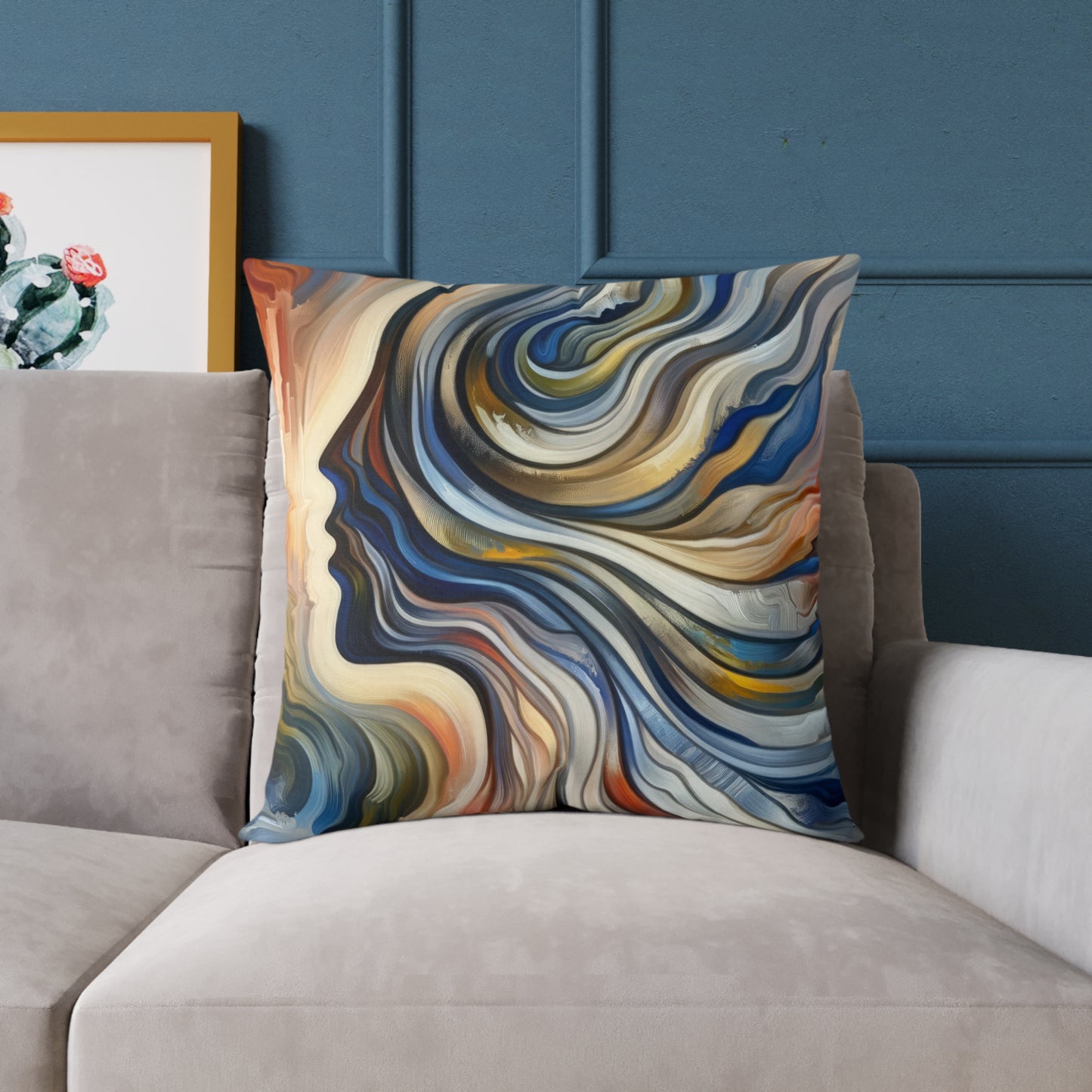 Diplomatic Emotional Currents Spun Polyester Pillow