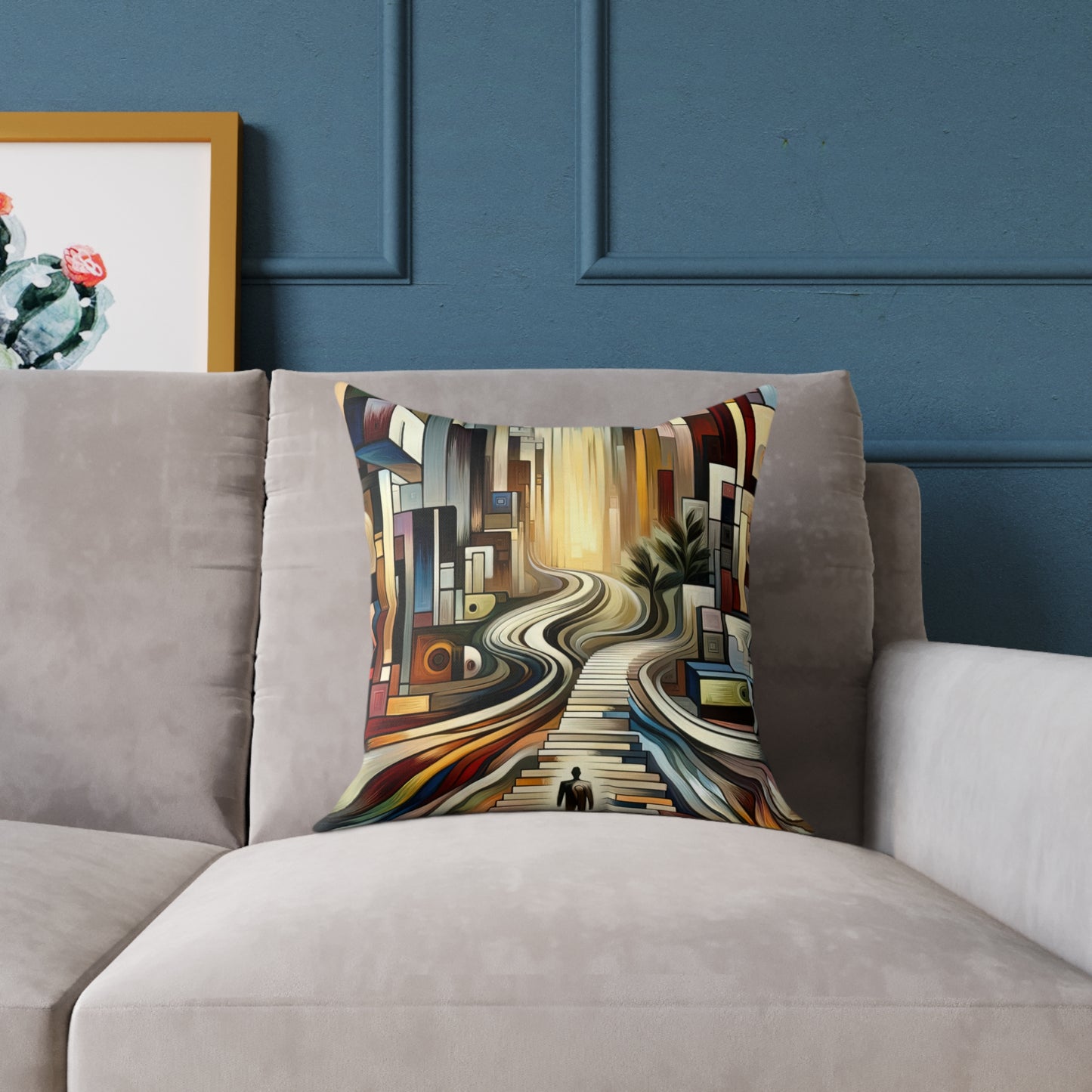 Relatable Journey Abstraction Spun Polyester Pillow