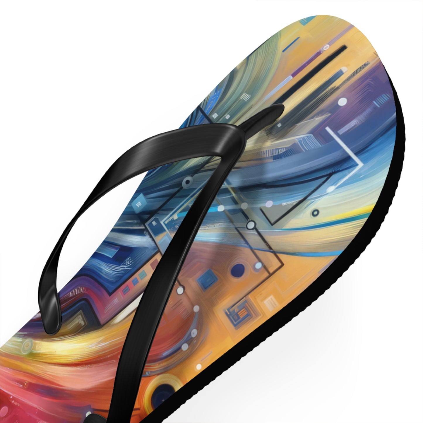 Digital Mindfulness Abstract Flip Flops