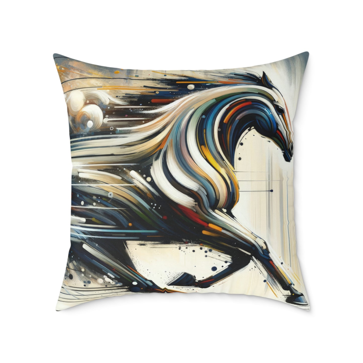 Hyperlinked Horsepower Gallop Spun Polyester Pillow