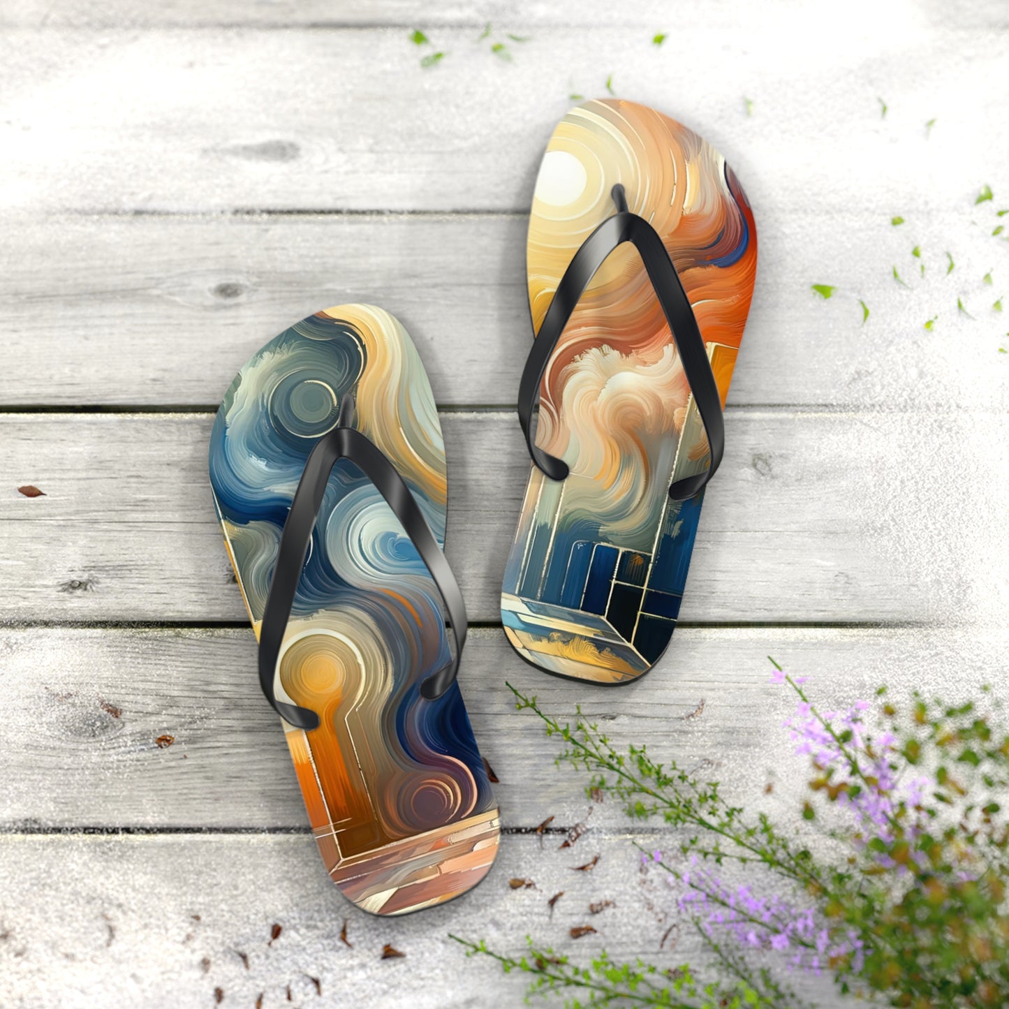 Spiritual Tranquil Sanctuary Flip Flops
