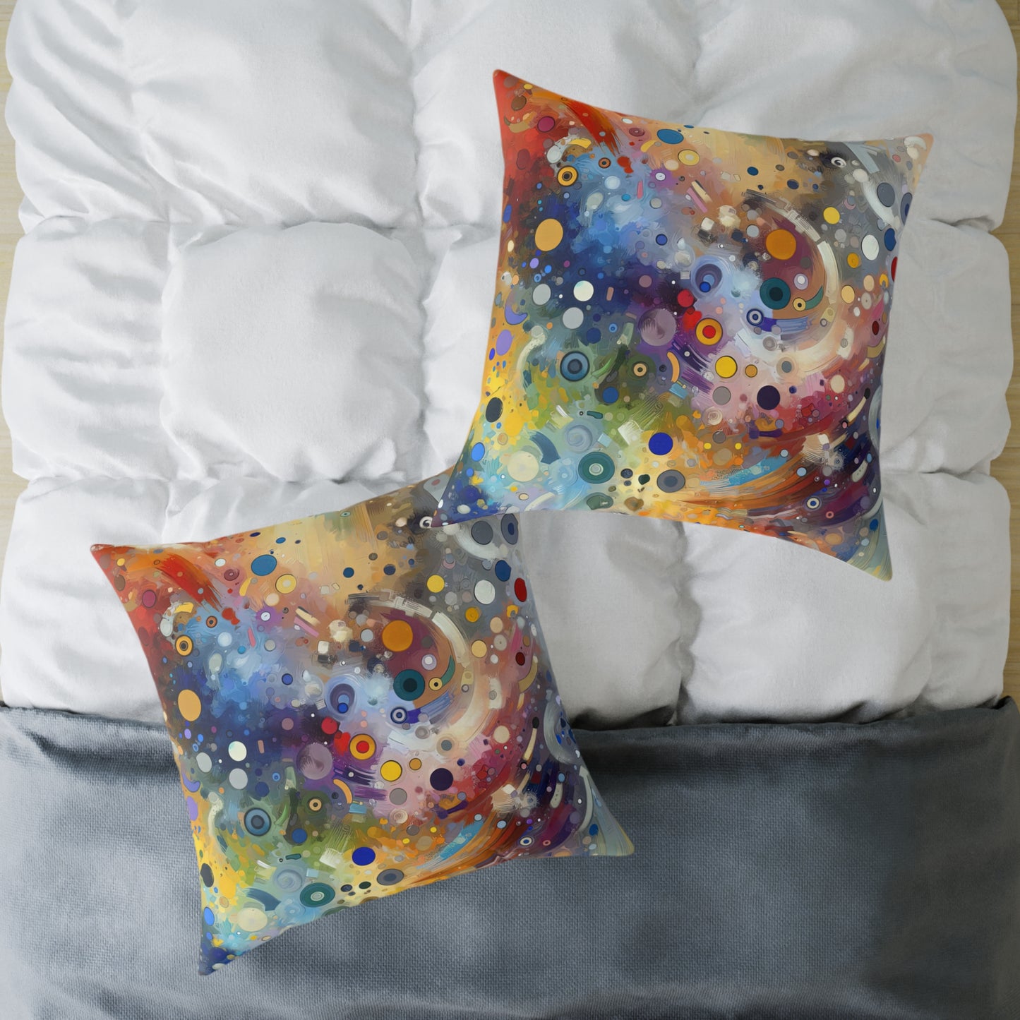 Humorous Unified Tachism Spun Polyester Pillow