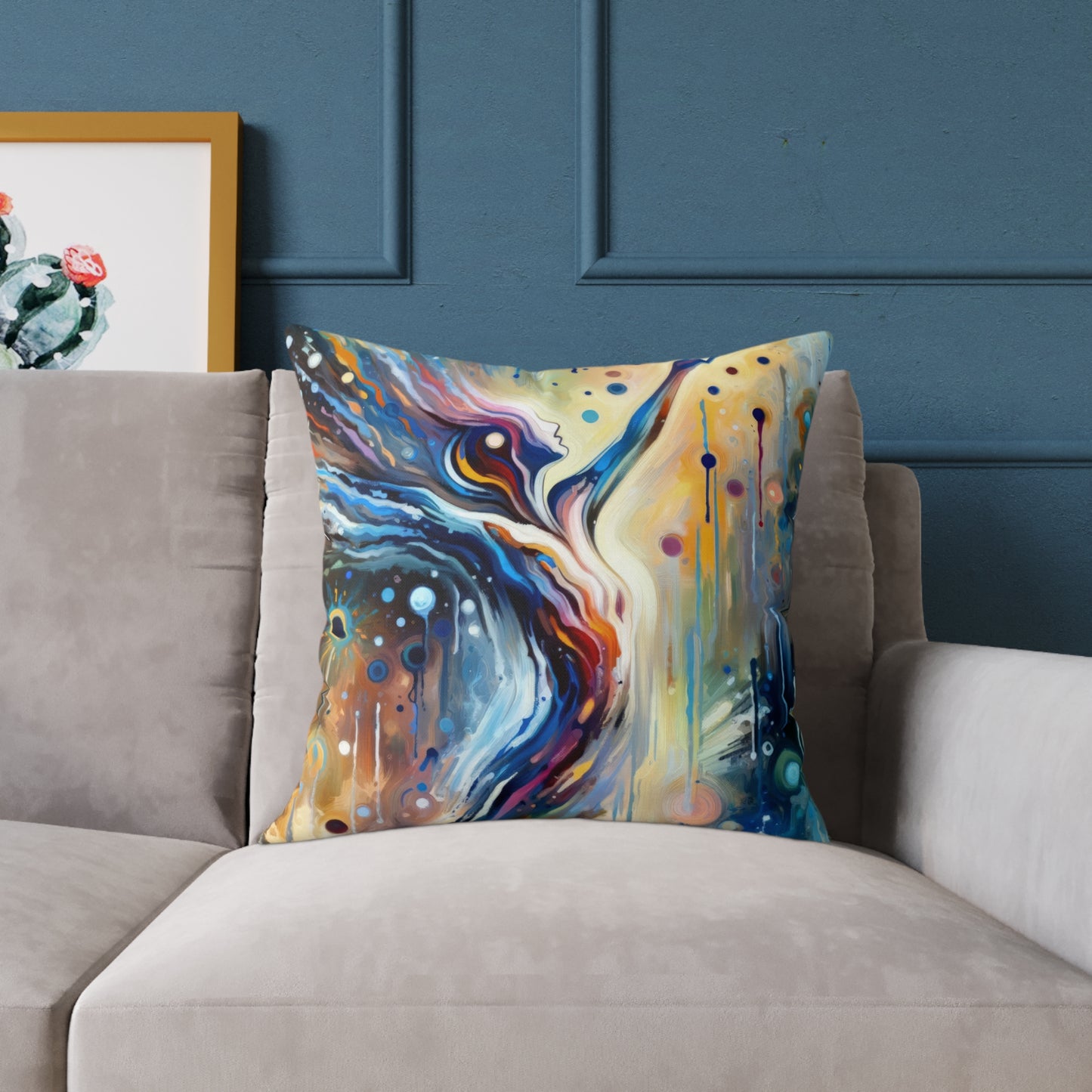 Journey Embrace Tachism Spun Polyester Pillow