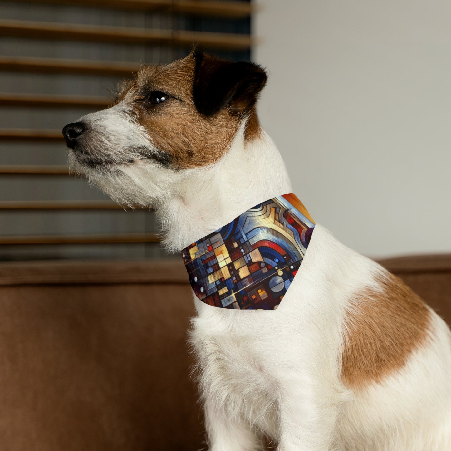 Reflective Tachism Shield Pet Bandana Collar