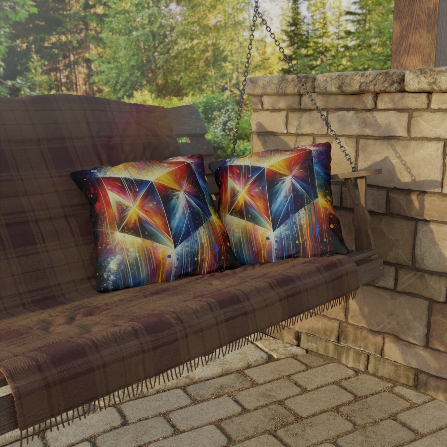 Prismatic Light Spectrum Outdoor Pillows