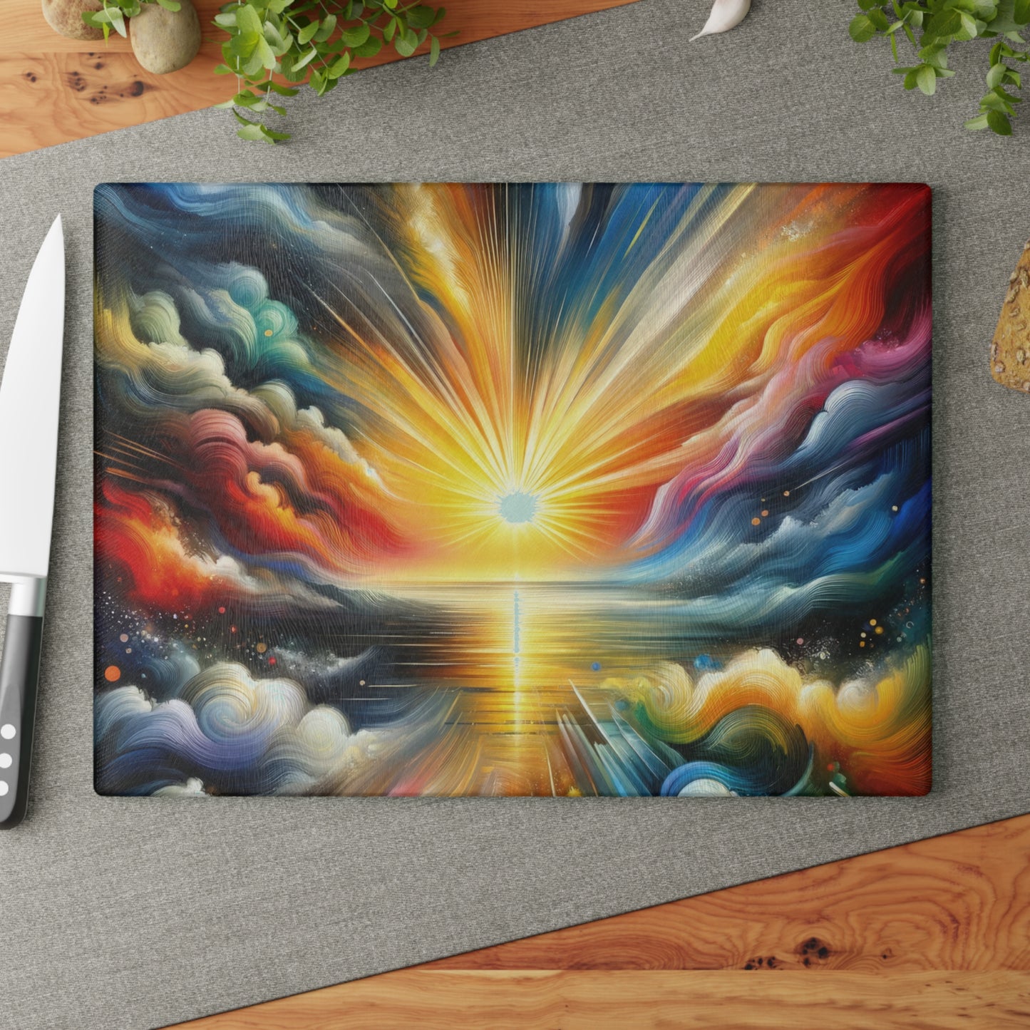 Dawn New Consciousness Glass Cutting Board