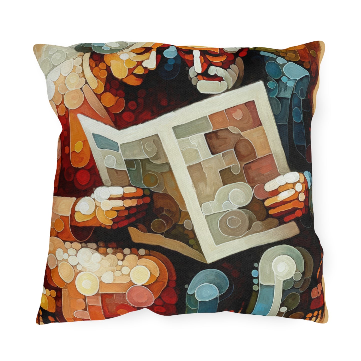 Elderly Unity Tachism Outdoor Pillows