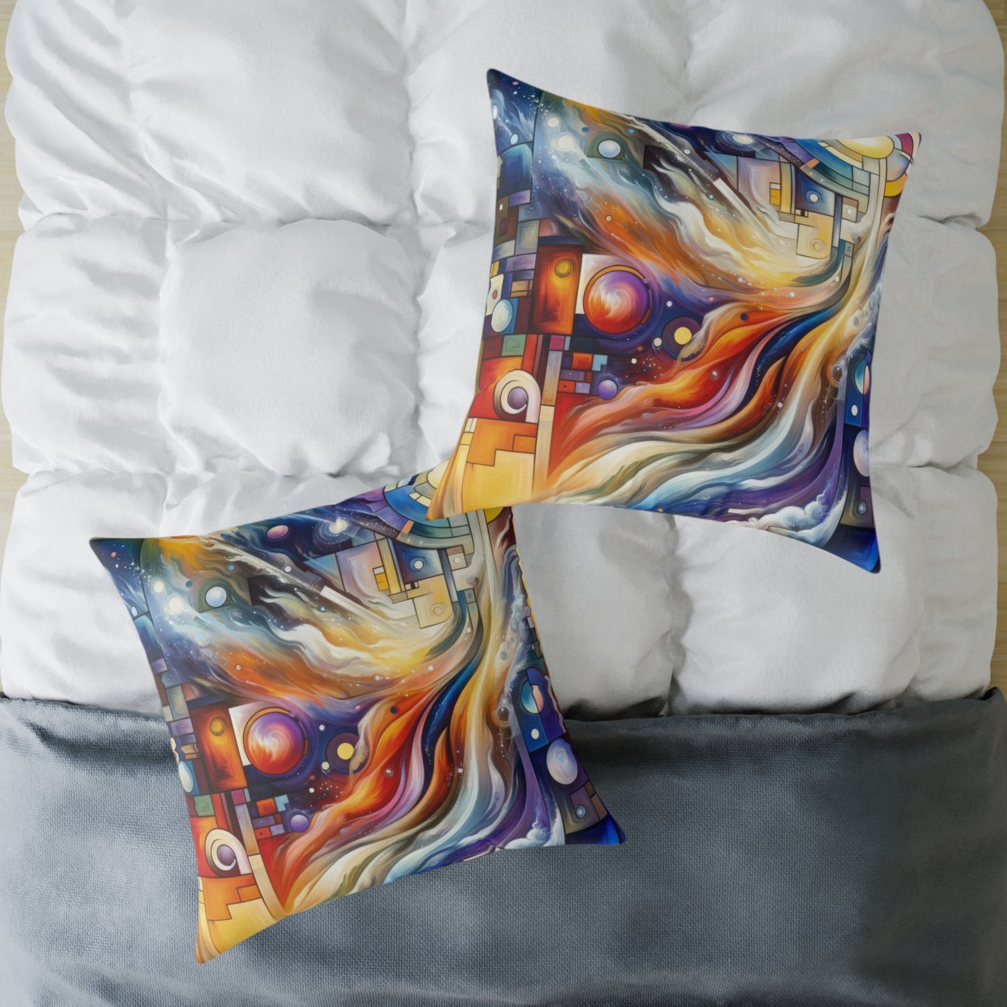Cosmic Tachism Alchemy Spun Polyester Pillow