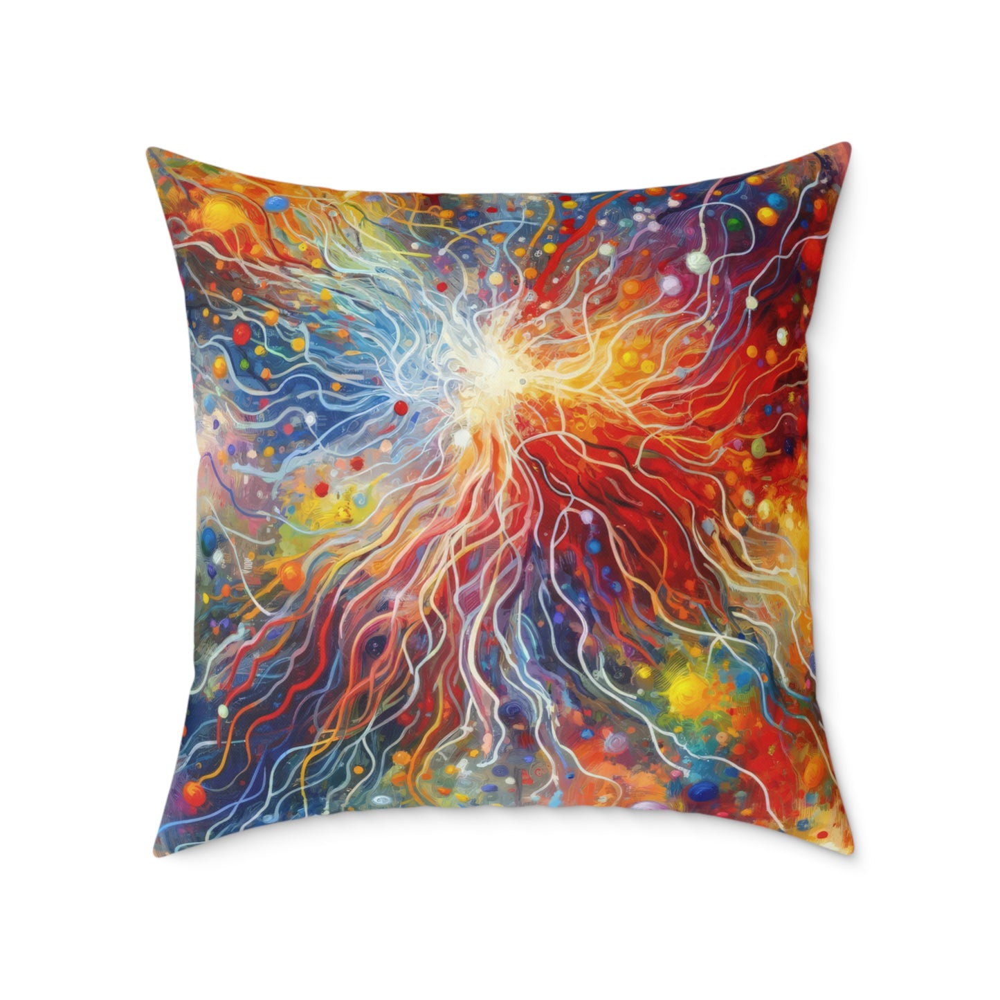 Emotive Yarn Explosion Spun Polyester Pillow