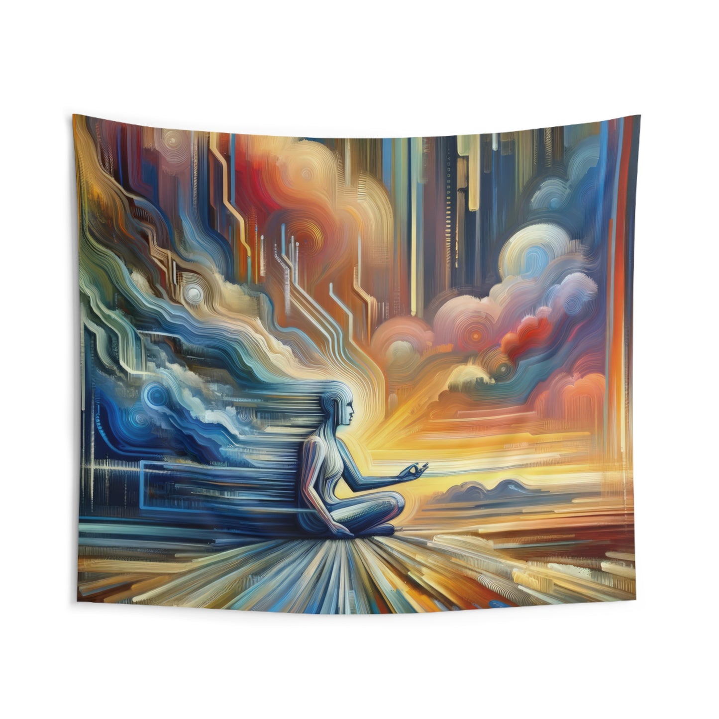 Eternal Digital Meditation Indoor Wall Tapestries