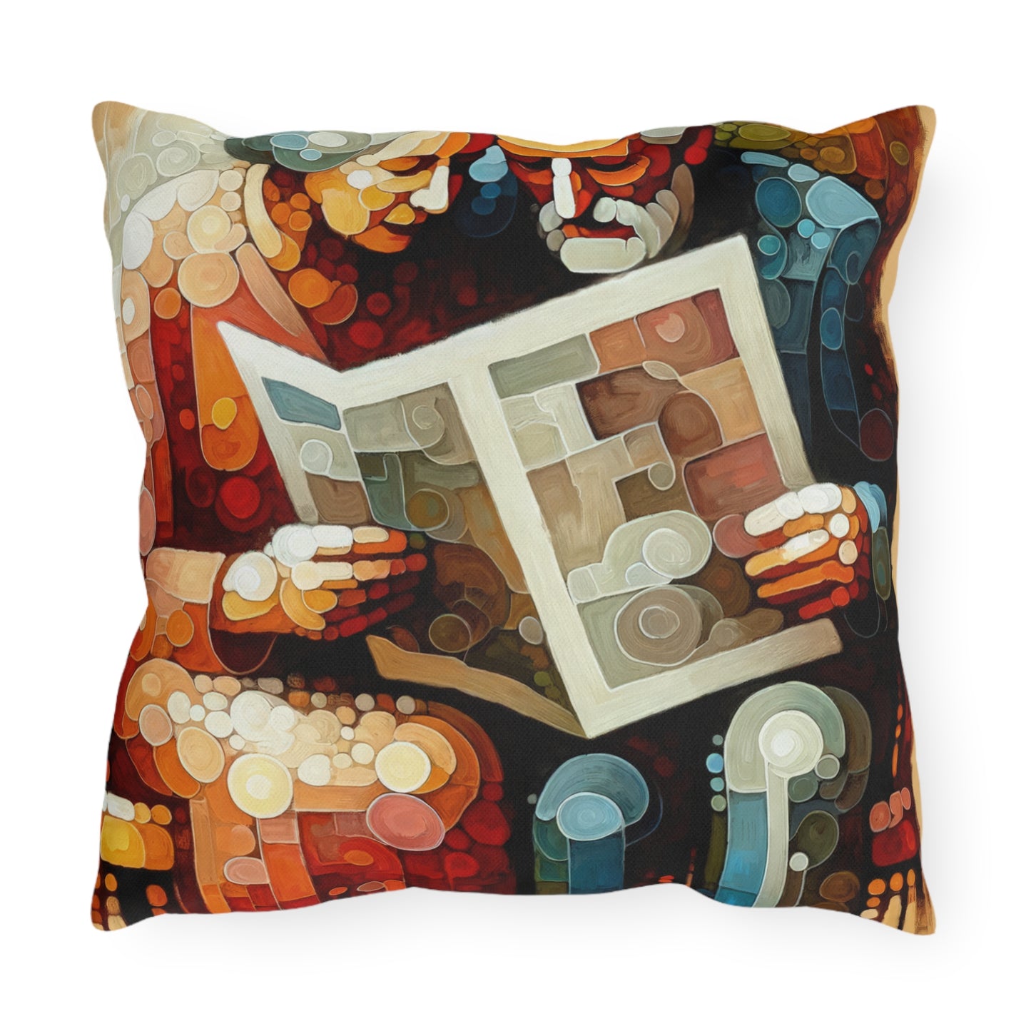 Elderly Unity Tachism Outdoor Pillows