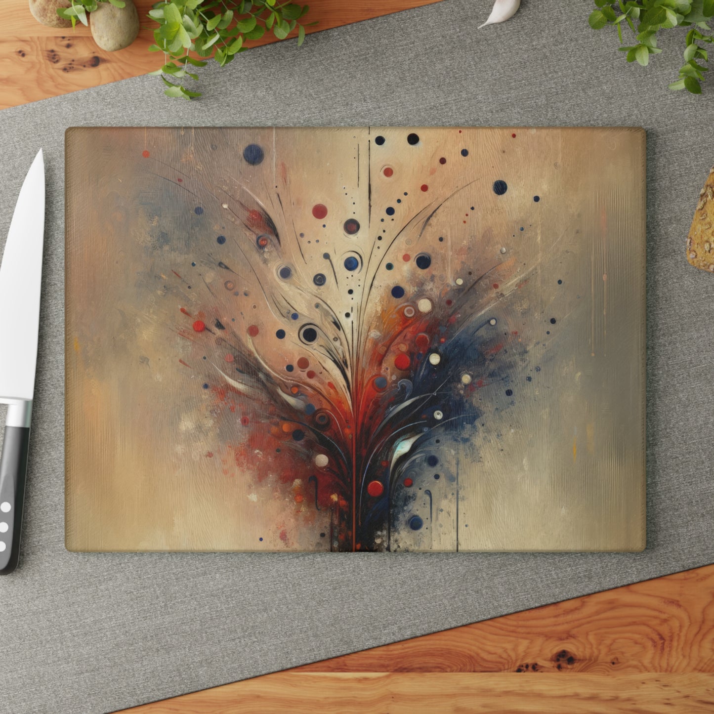 Whispering Thoughts Emergence Glass Cutting Board