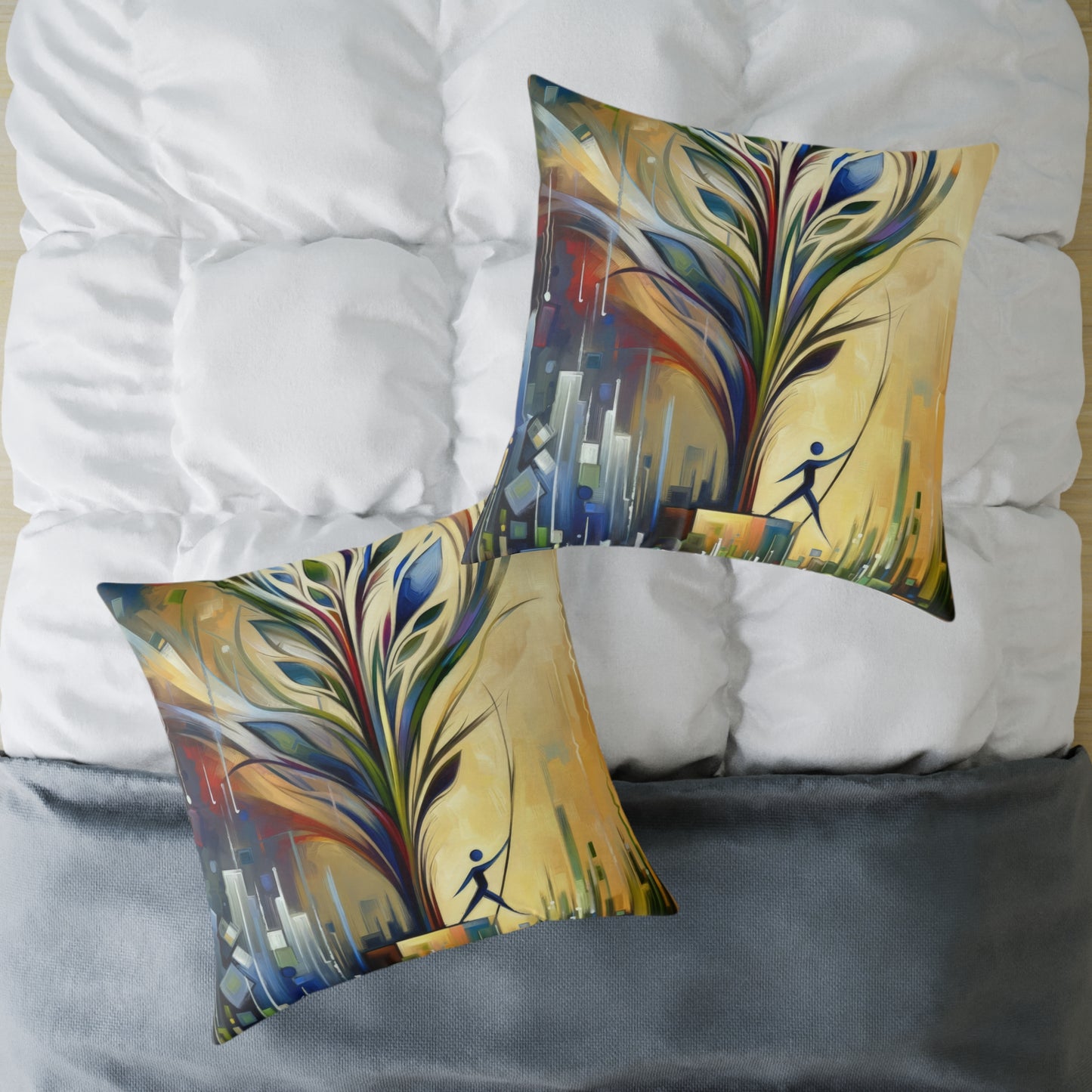 Pruning Distraction Tachism Spun Polyester Pillow