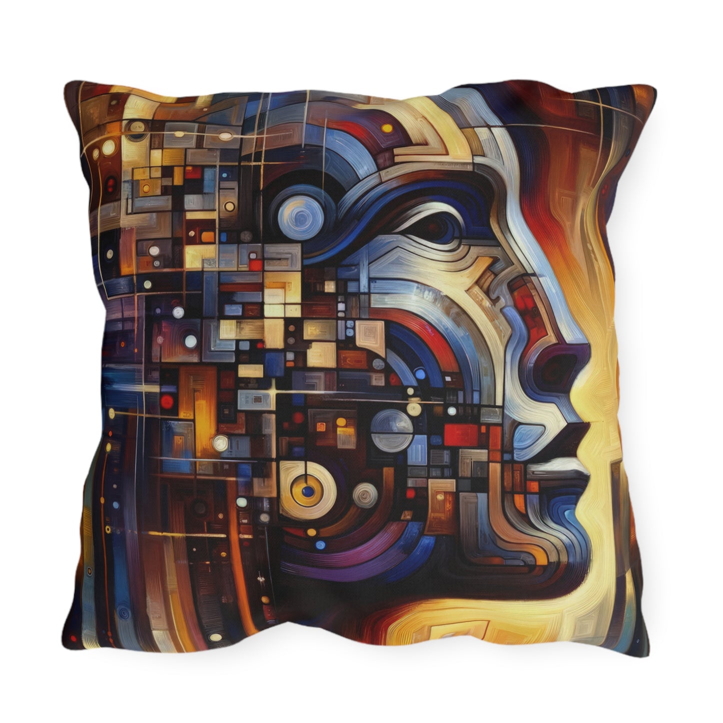 Reflective Tachism Shield Outdoor Pillows