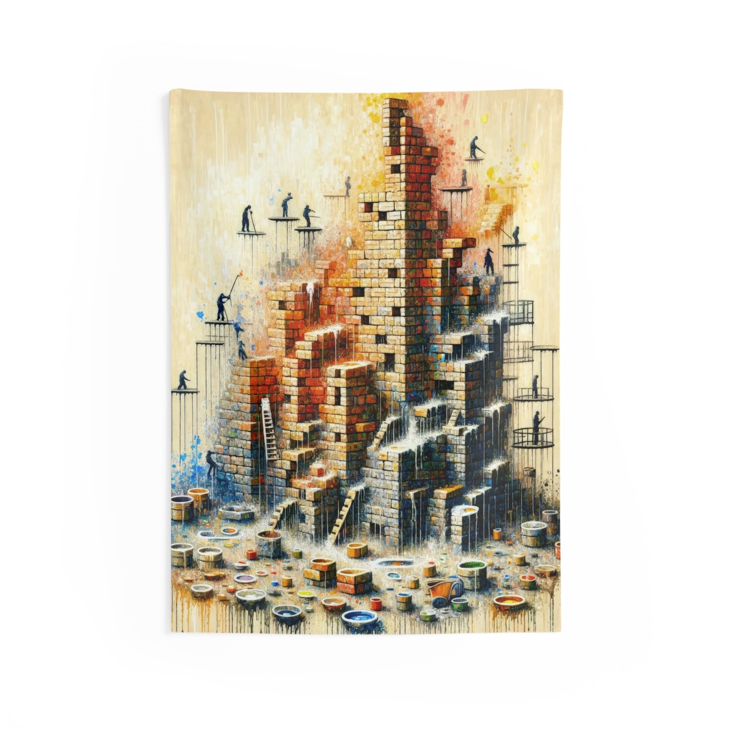 Actions Constructing Society Indoor Wall Tapestries