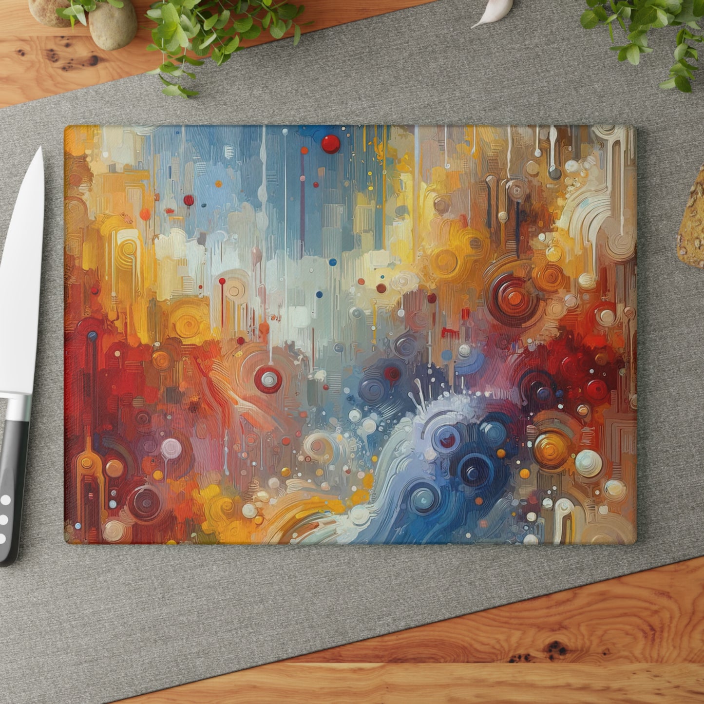 Joyous Effortless Exhale Glass Cutting Board