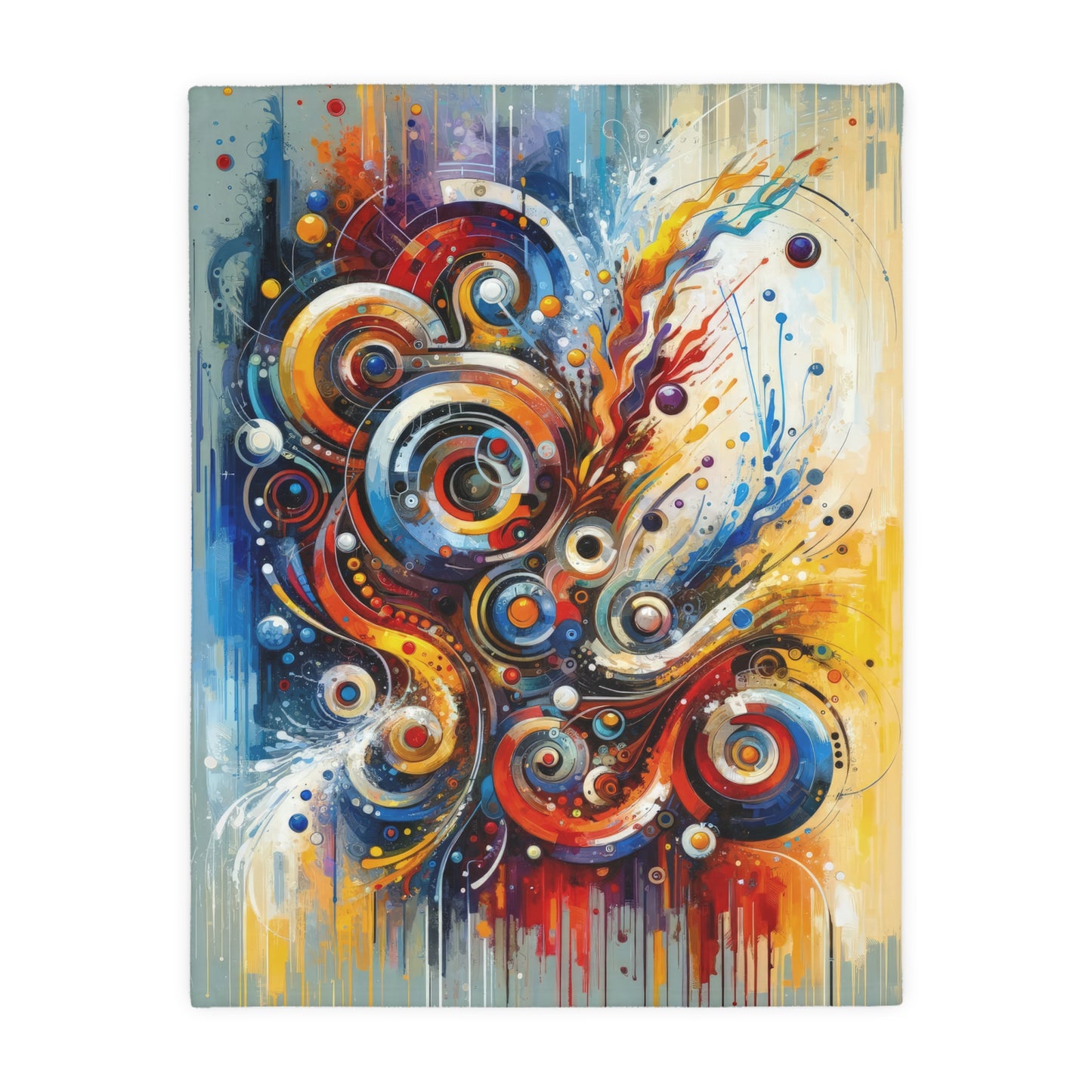 Harmonic Abstract Synergy Velveteen Microfiber Blanket (Two-sided print)