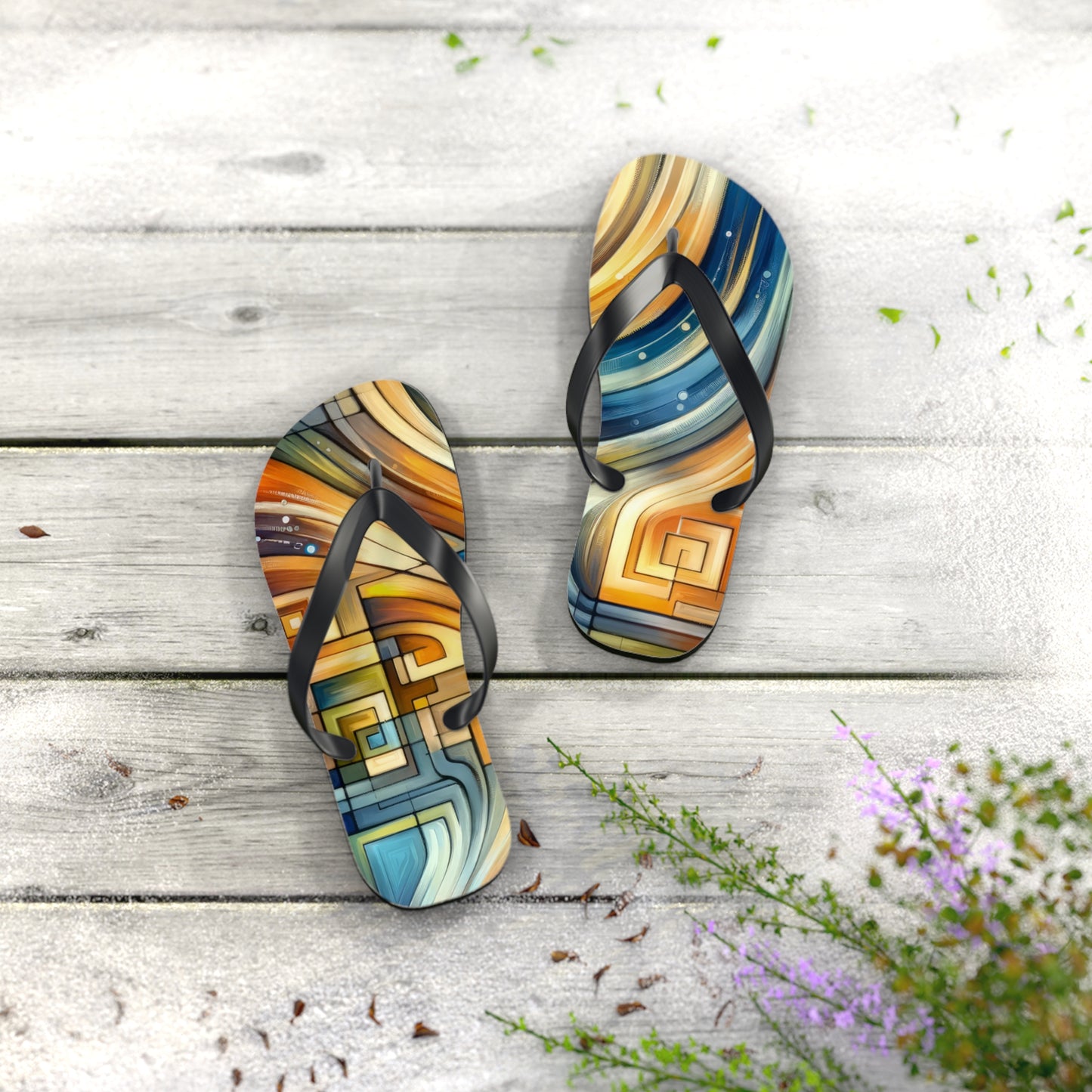 Spiritual Tachism Connection Flip Flops