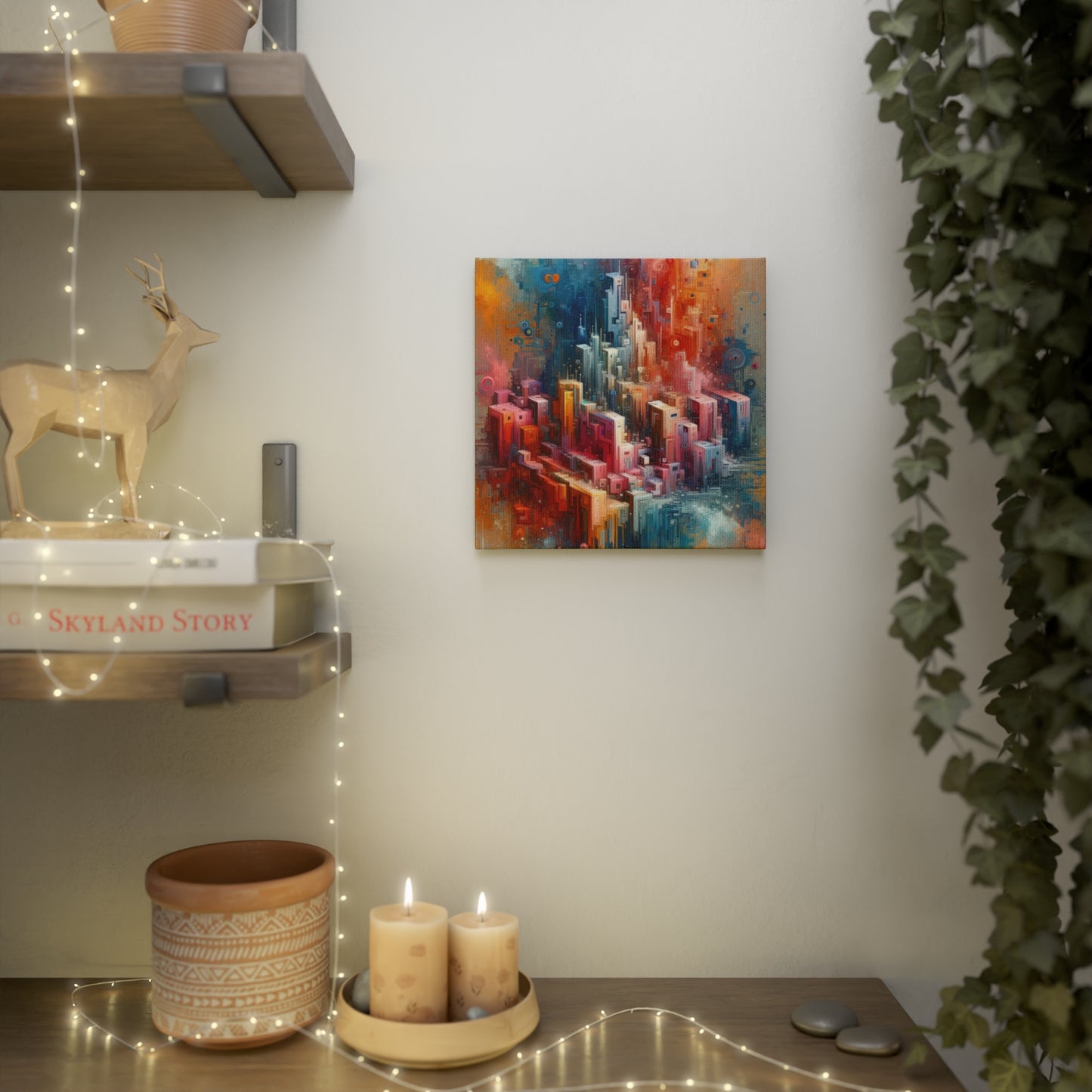 Digital Harmony Tachism Canvas Photo Tile